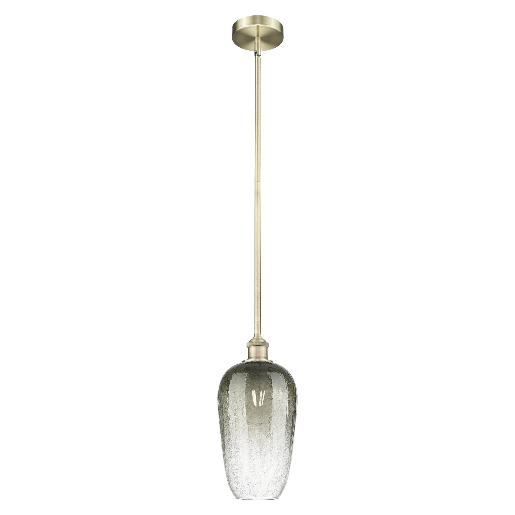 Shown in Antique Brass finish and Slate glass