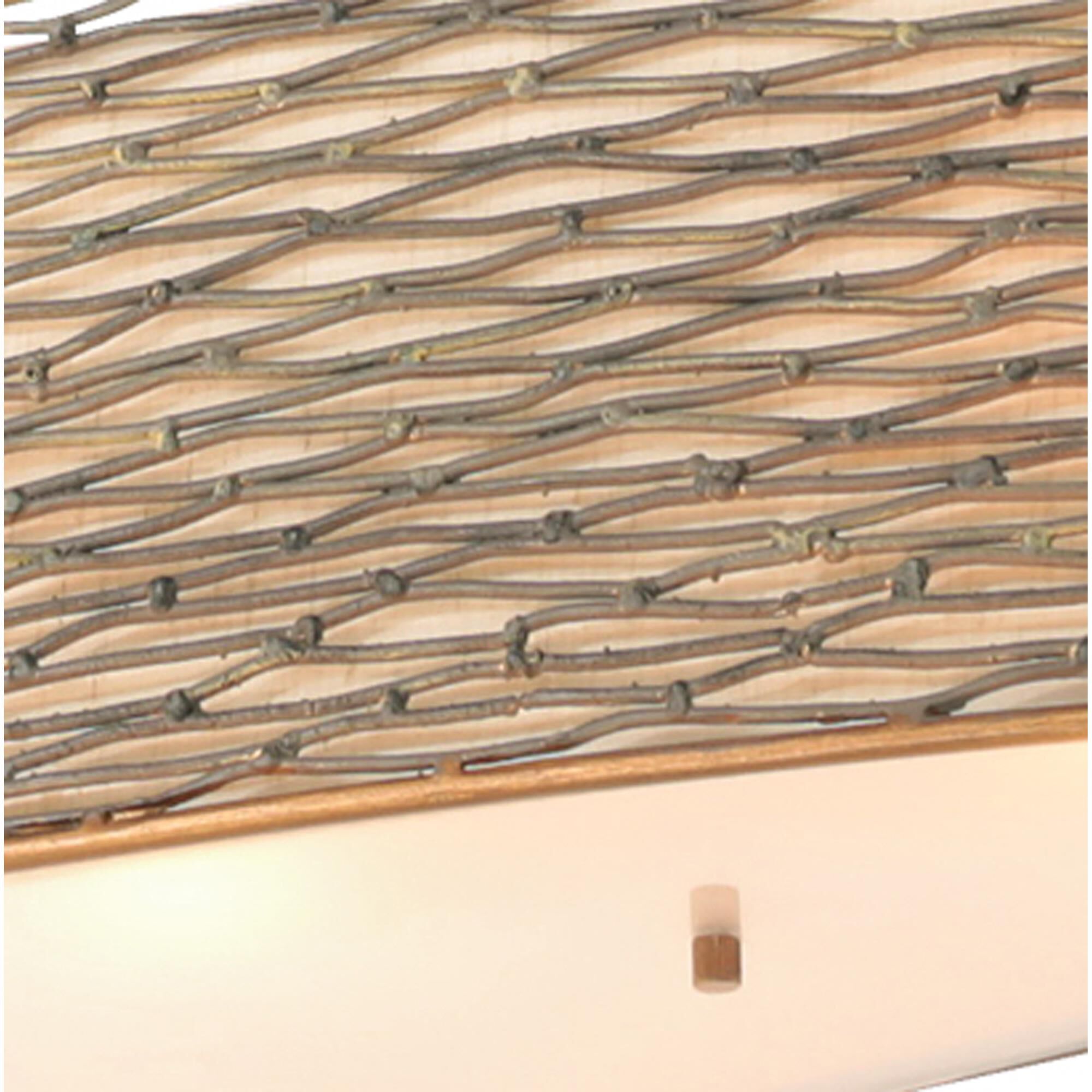 Shown in Hammered Ore finish and Tan glass and Silk Slug Fabric , Acrylic Diffuser shade