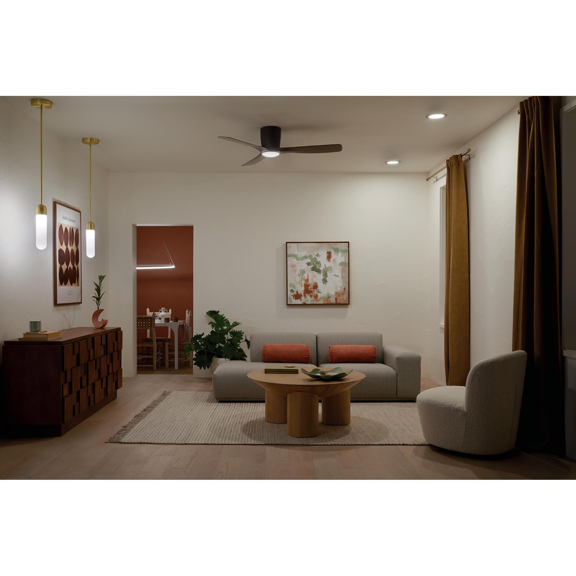 Shown in Satin Natural Bronze finish and Frosted White Polycarbonate Lens glass