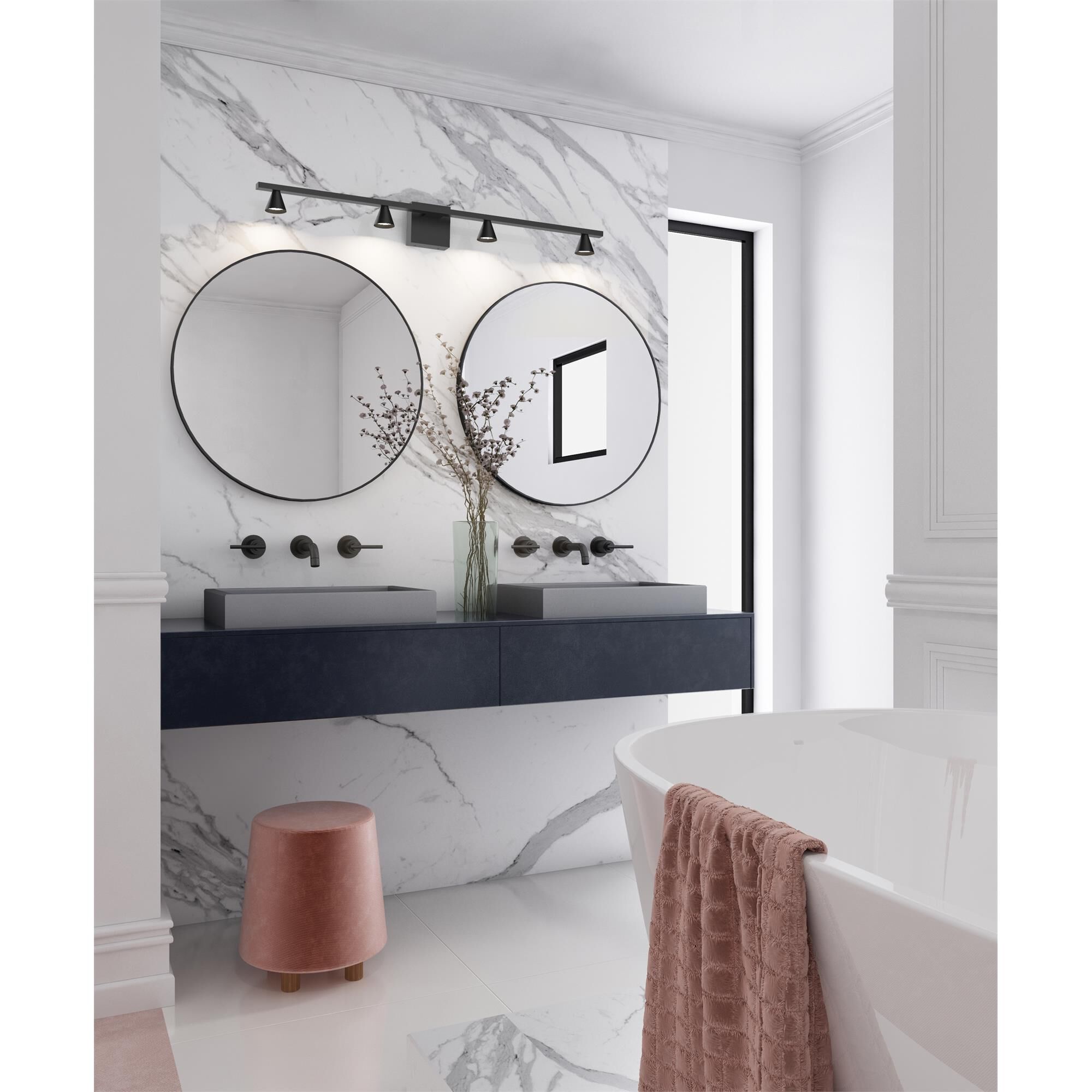 Shown in Black finish and Acrylic glass