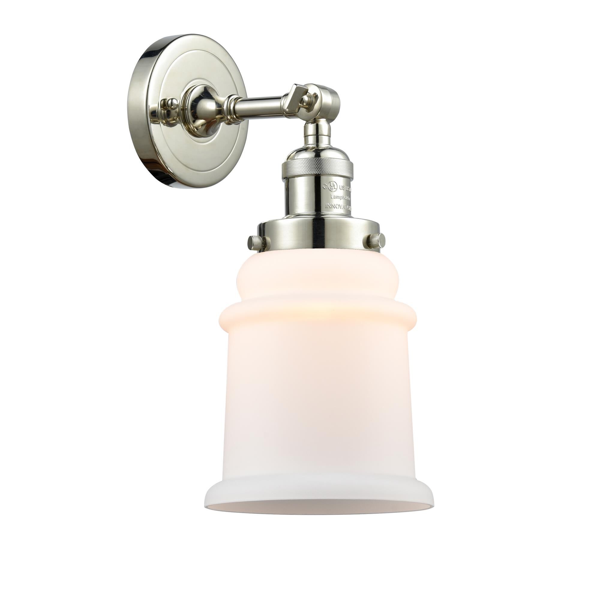 Shown in Polished Nickel finish and Matte White - Bell glass