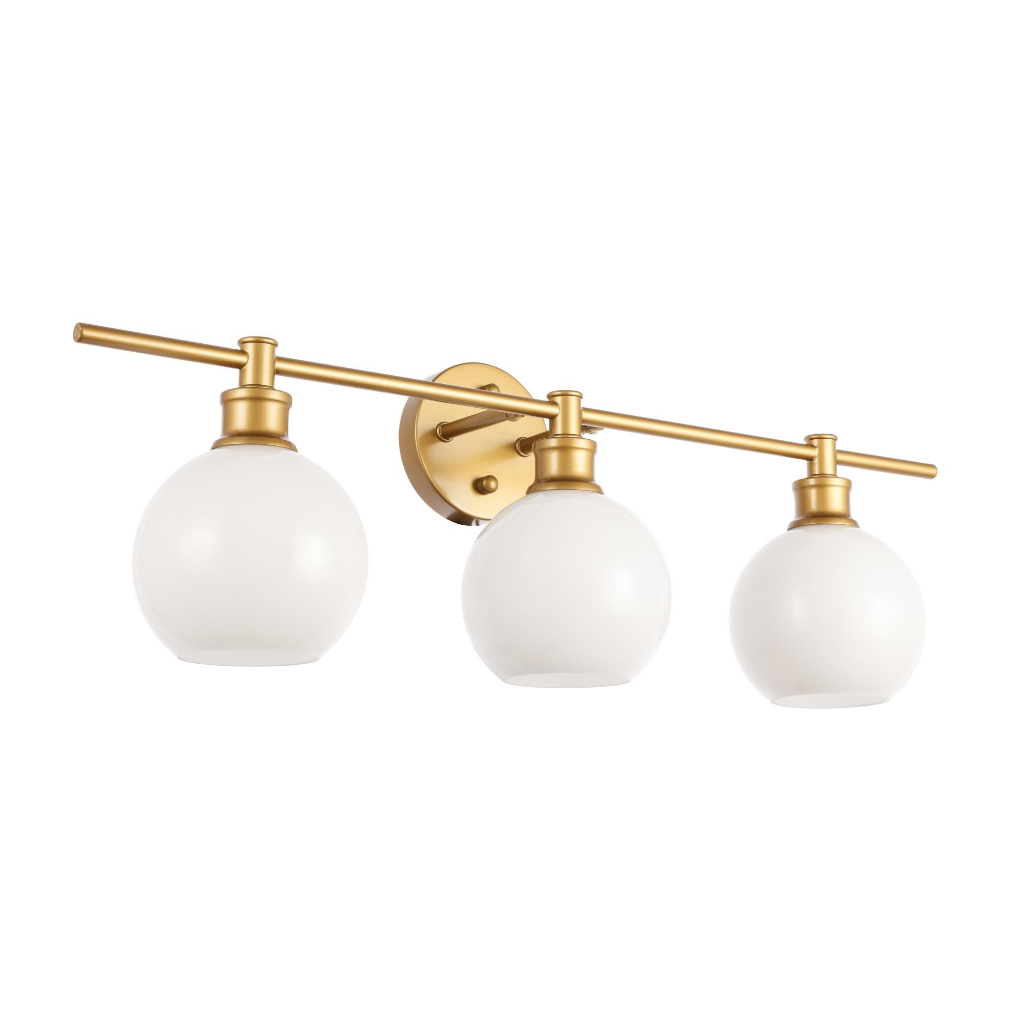 Shown in Brass finish and Frosted White  glass