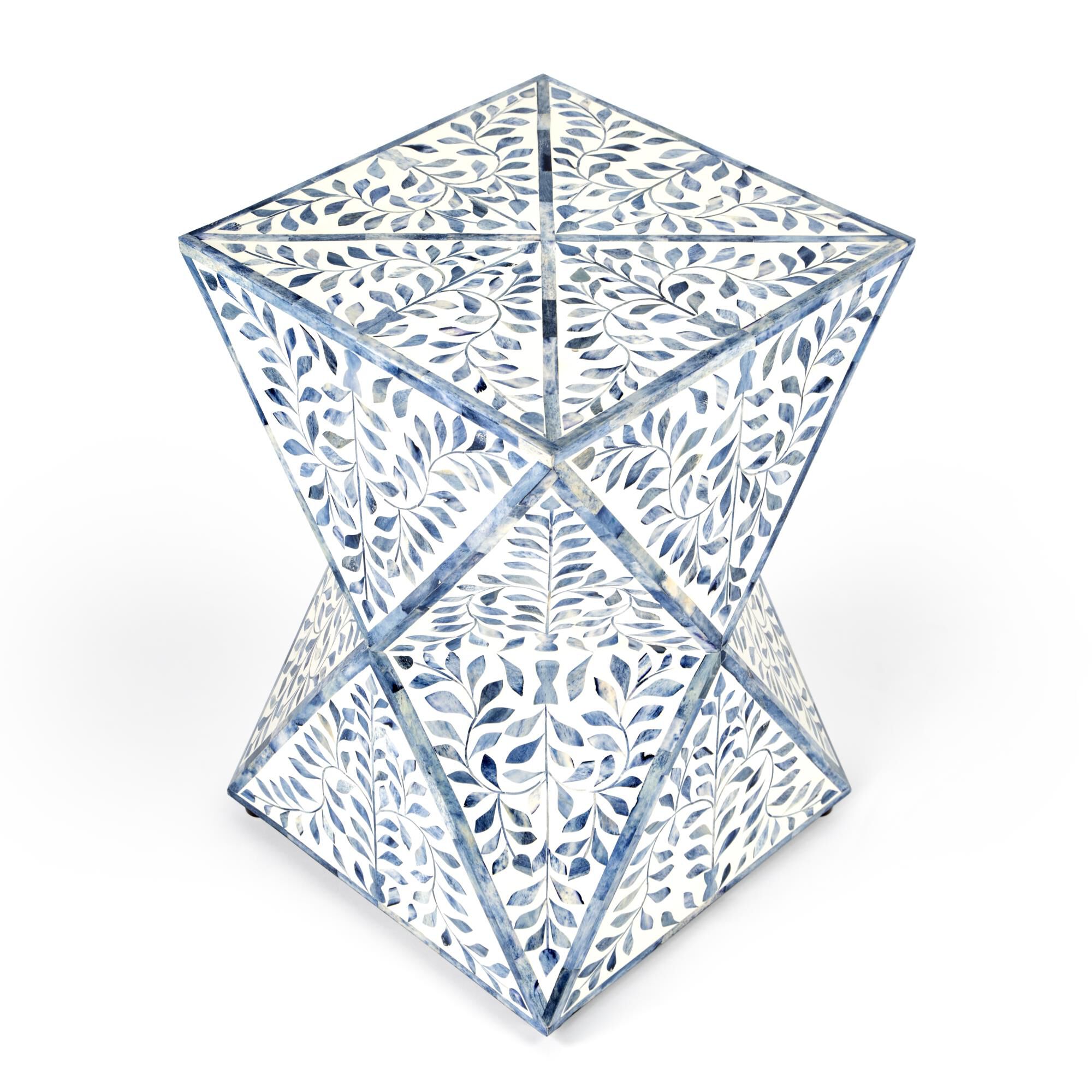 Shown in Blue and White Bone finish