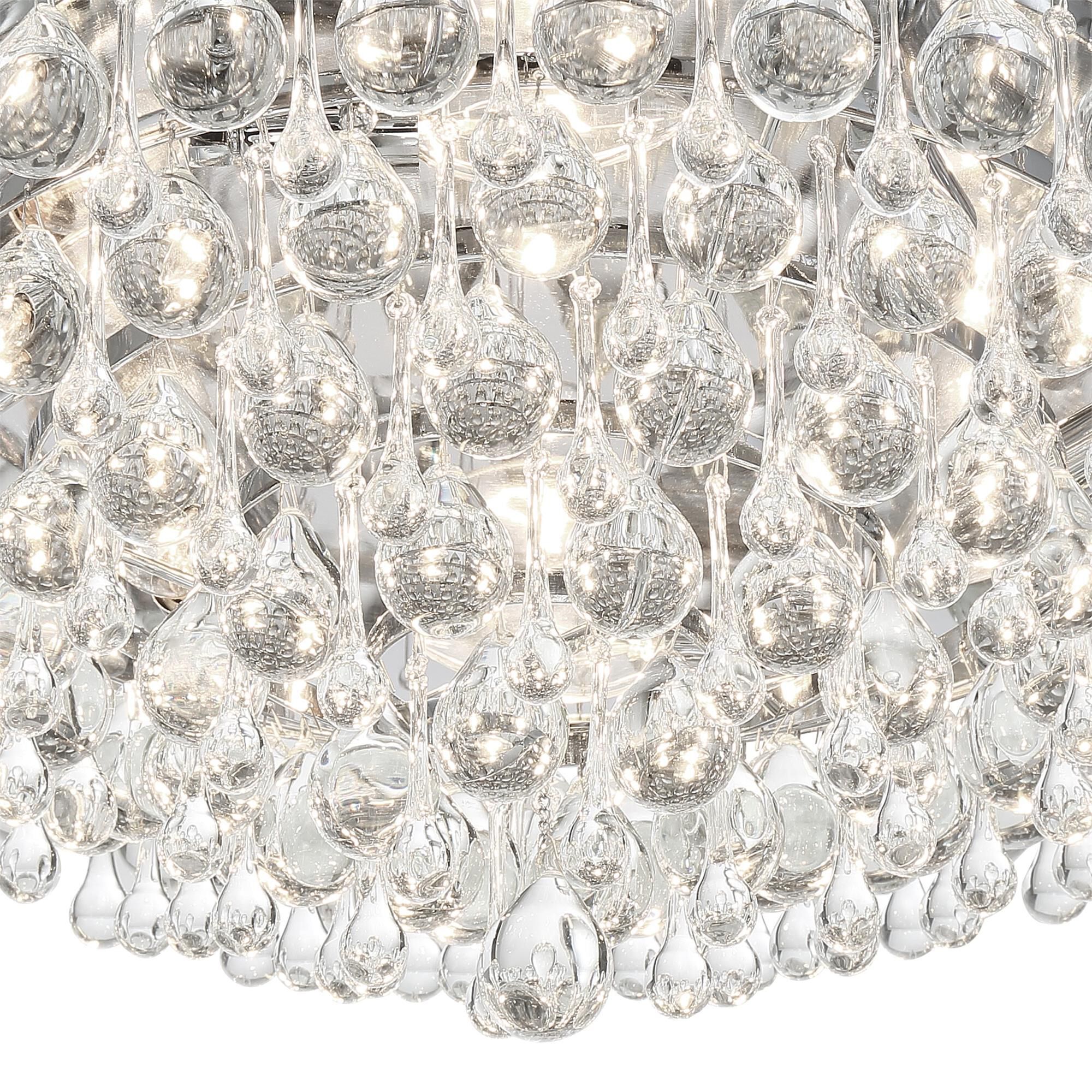 Shown in Polished Chrome finish and Clear Glass Drops crystal