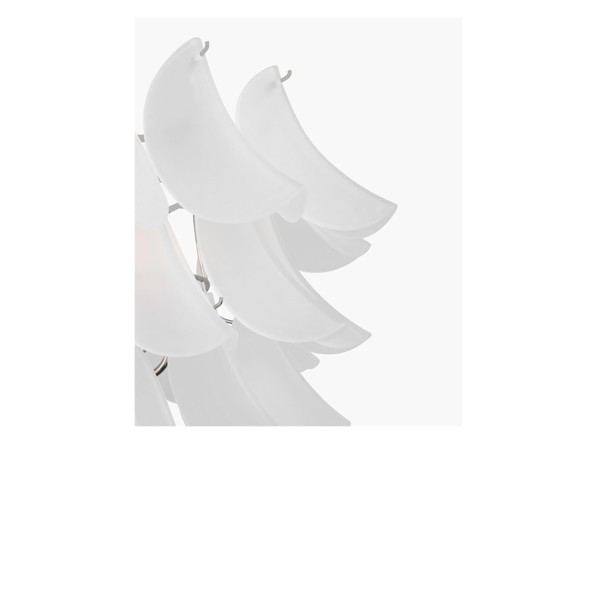 Shown in Polished Nickel finish and Etched glass