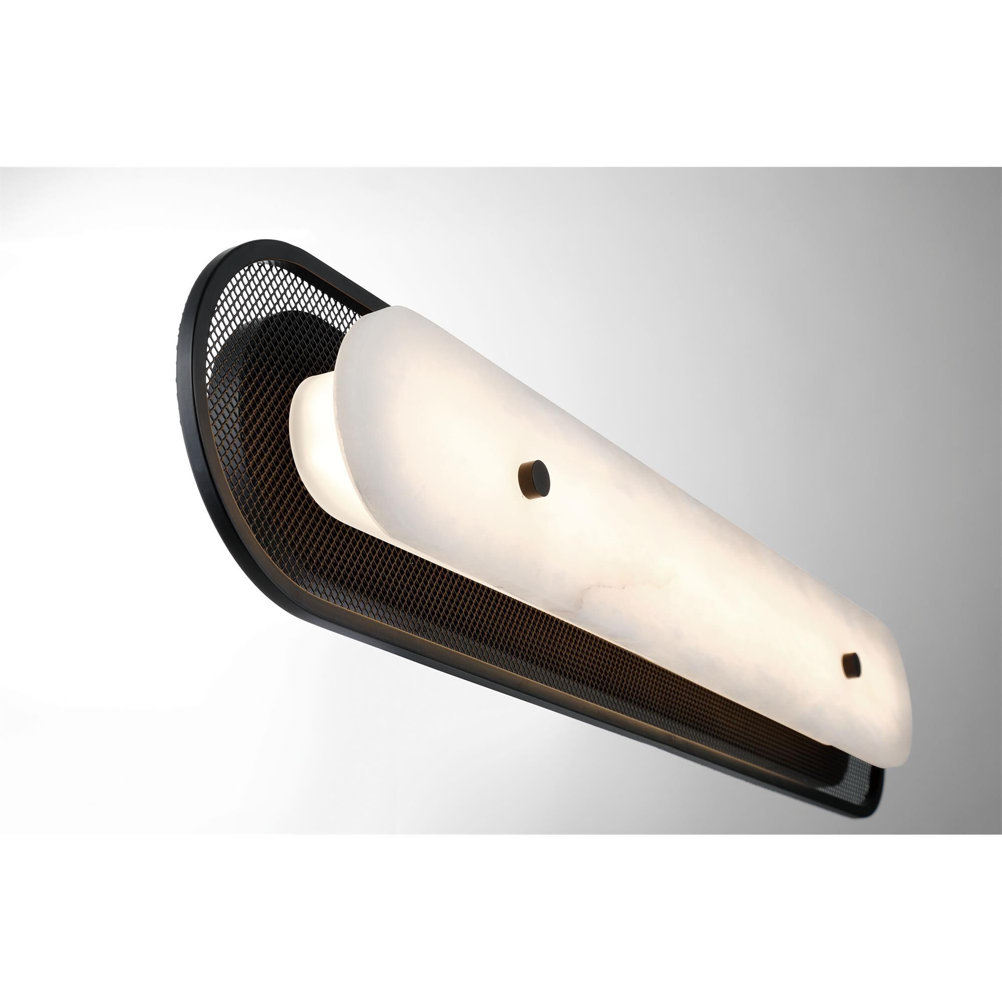 Shown in Black finish and Alabaster glass