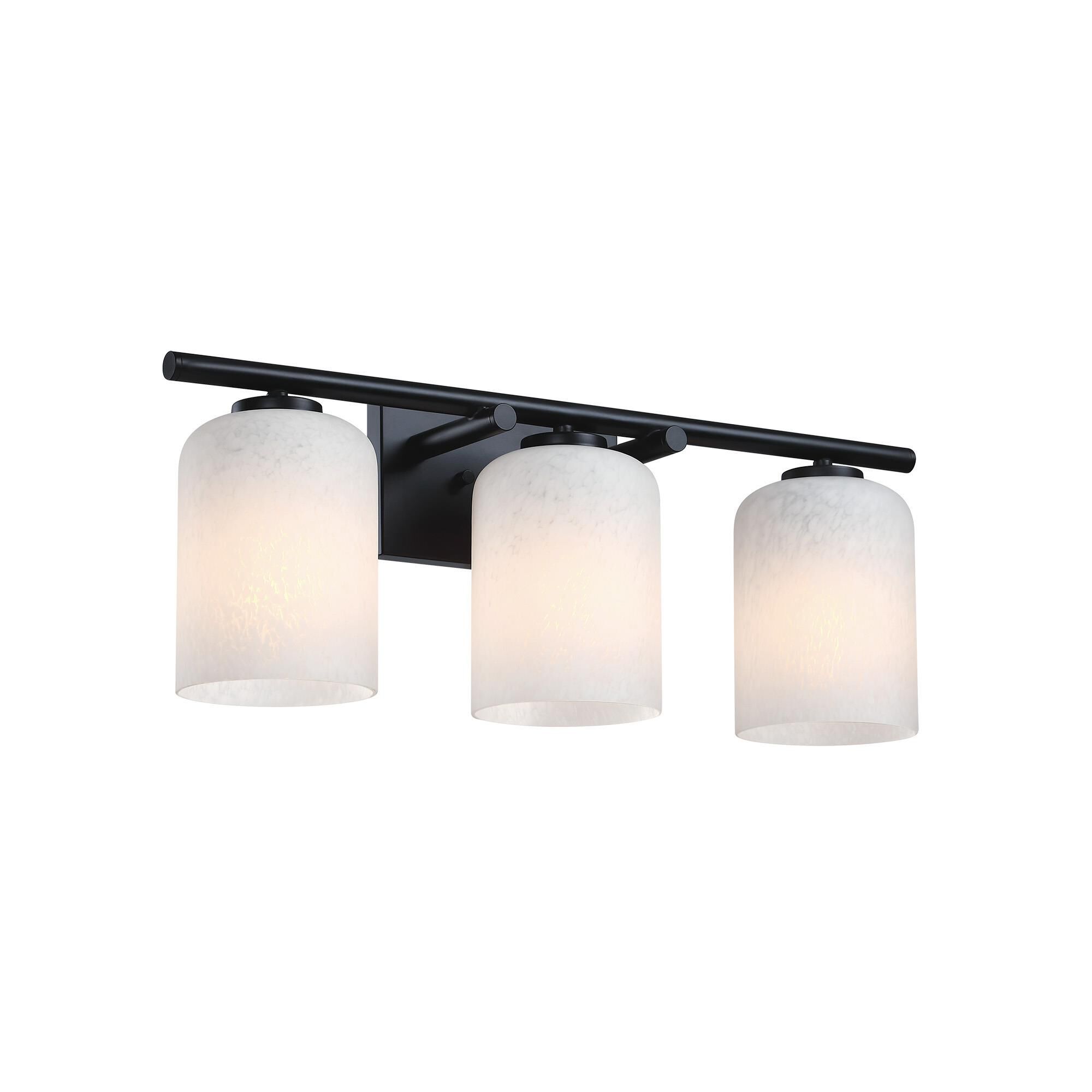 Shown in Matte Black finish and Etched Cloud glass