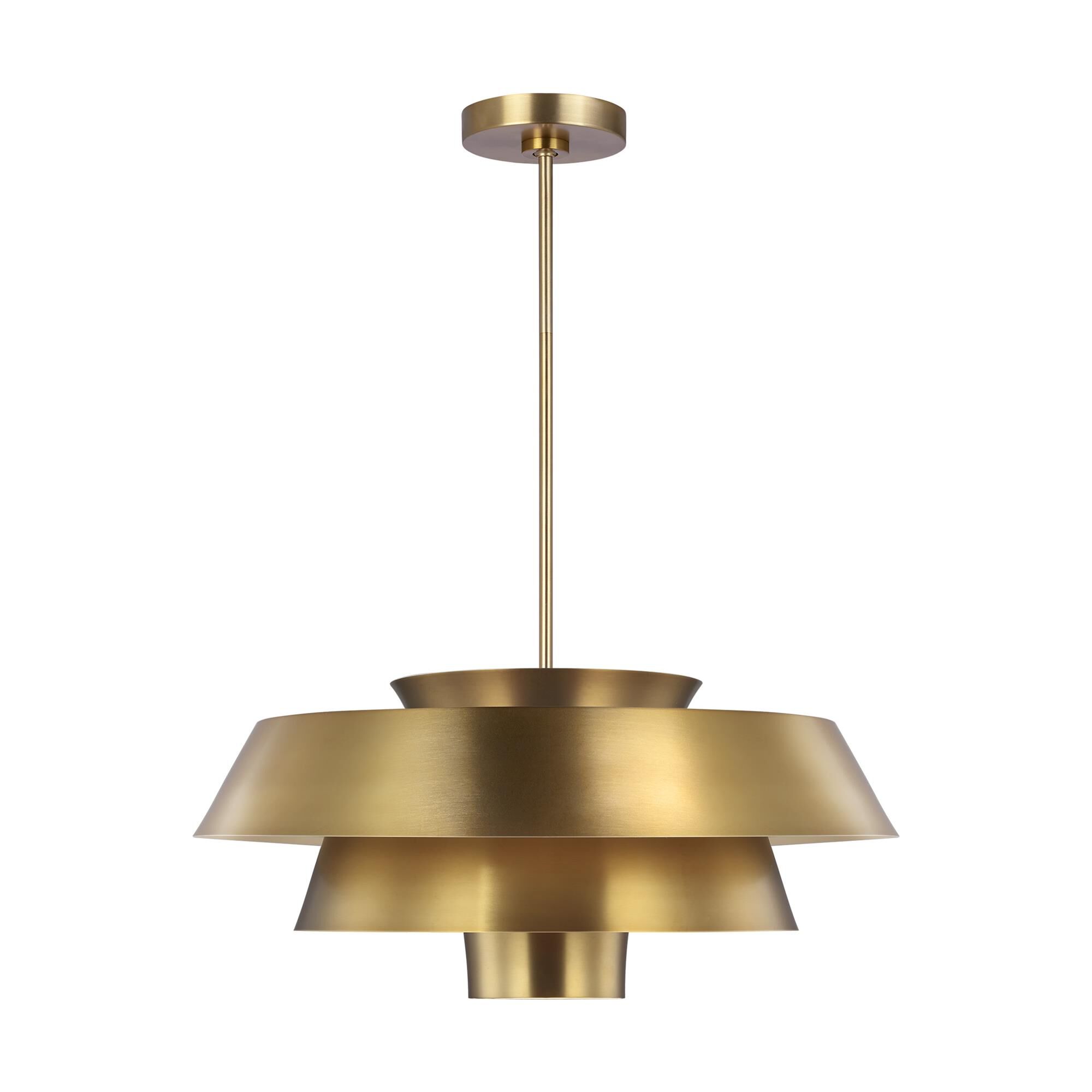 Shown in Burnished Brass finish and Burnished Brasssteel shade