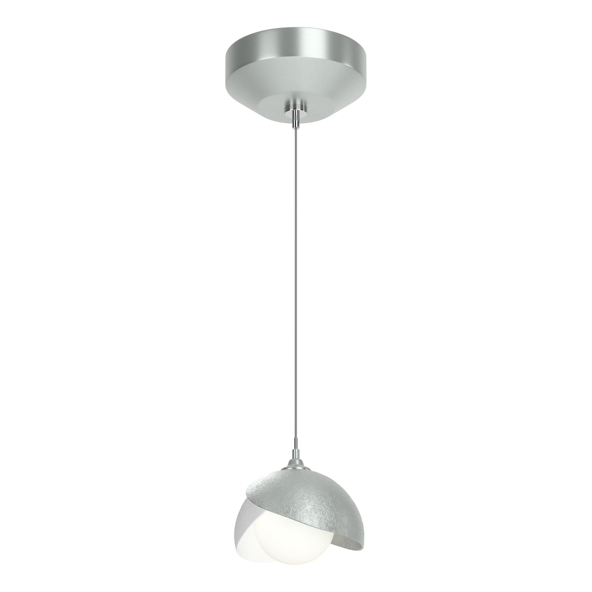 Shown in Vintage Platinum finish and Opal glass and White accent