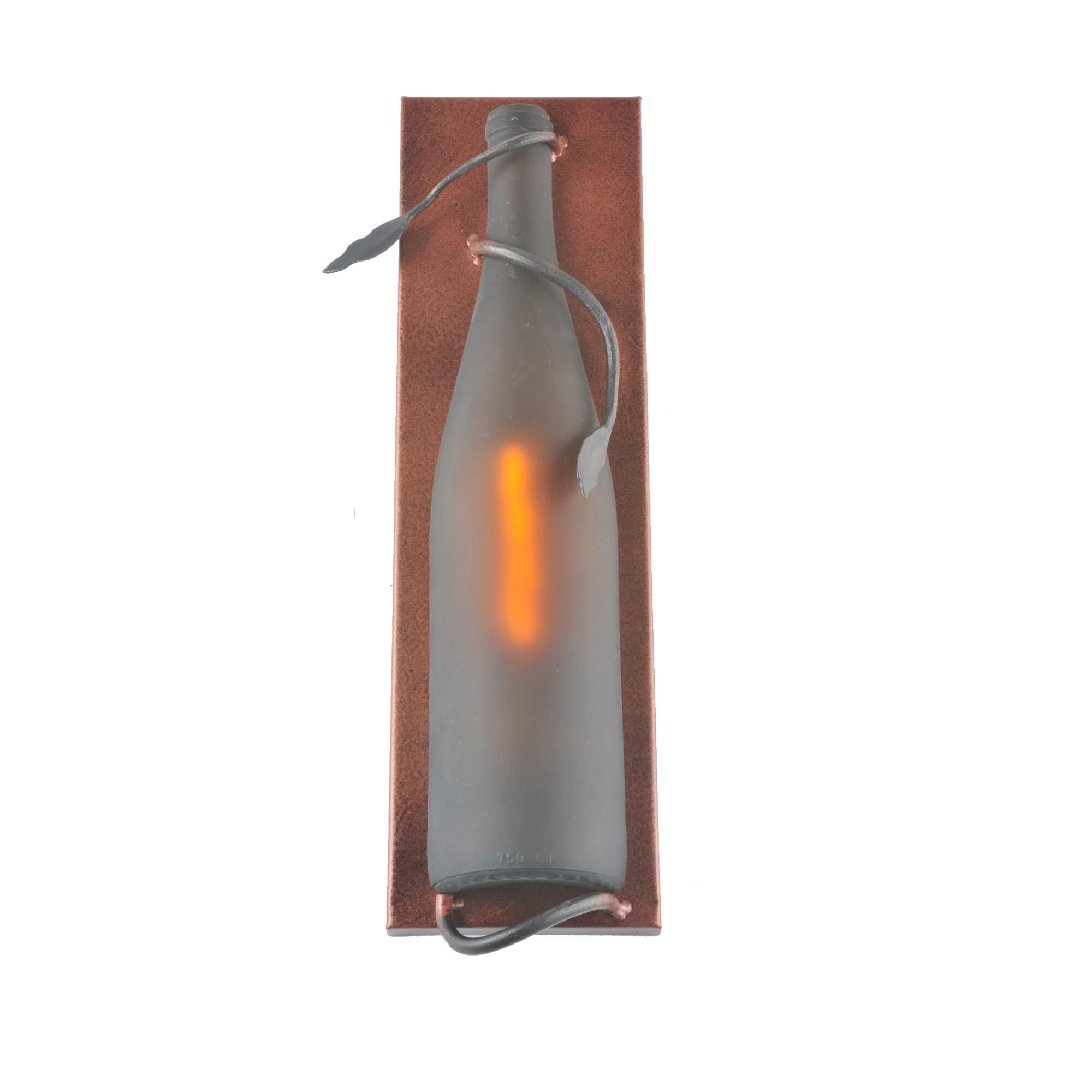 Shown in Oil Rubbed Bronze finish and Amber Sandblasted glass