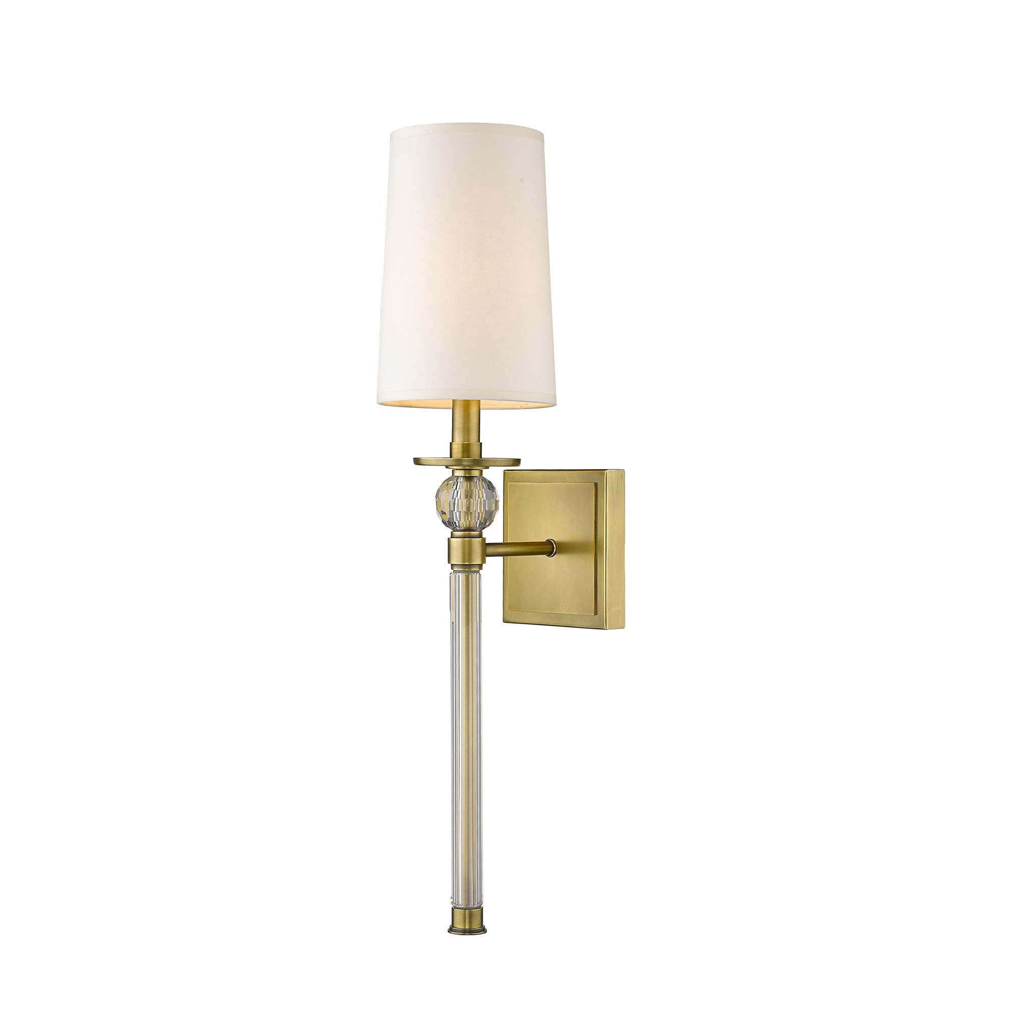 Shown in Rubbed Brass finish and Parchment Paper glass and Parchment Paper shade