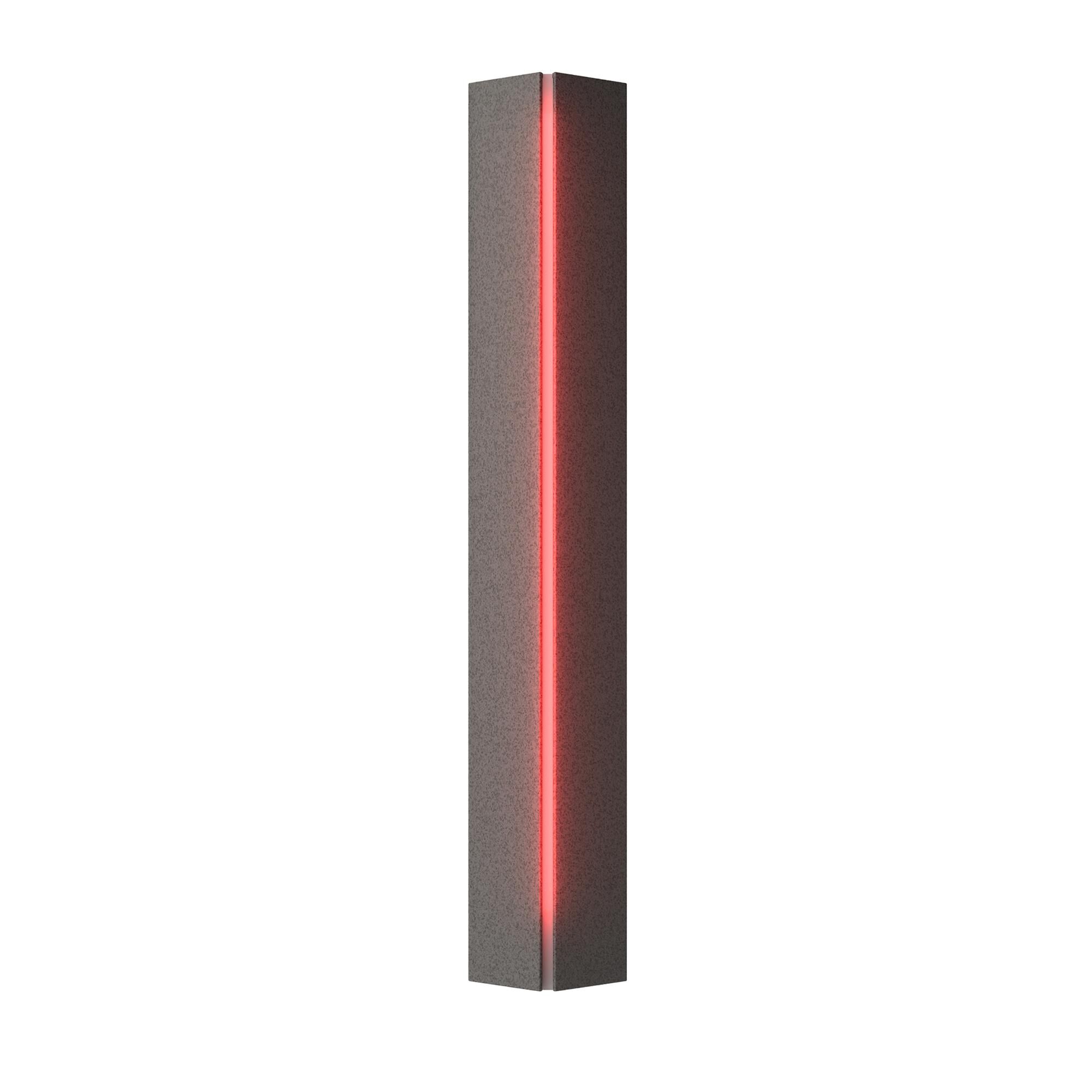 Shown in Natural Iron finish and Red  glass