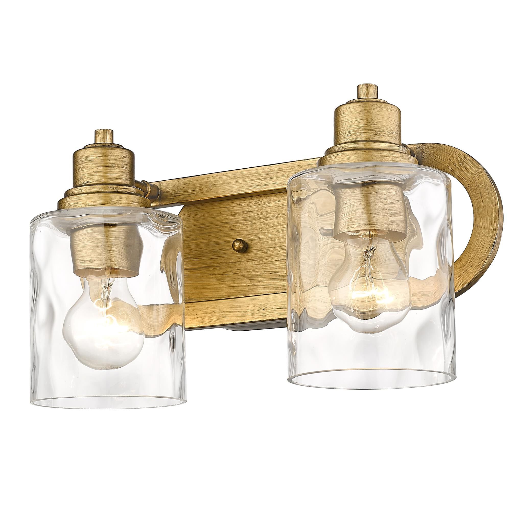 Shown in Antique Gold finish and Handblown Clear Optic glass