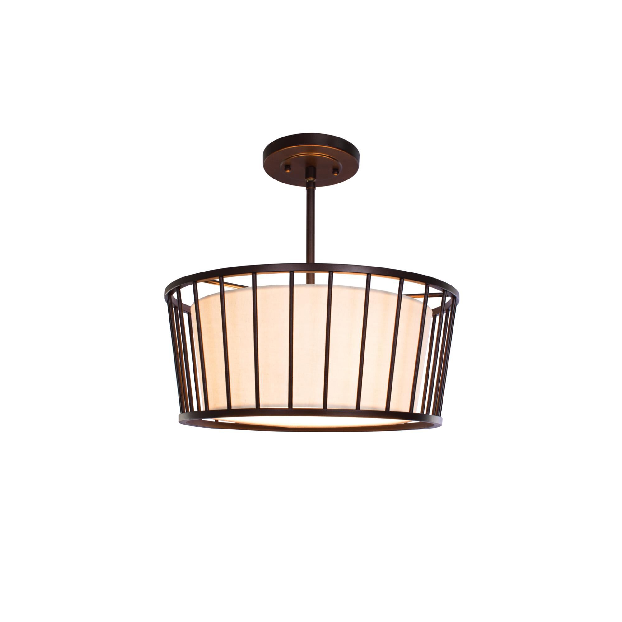 Pacifica 16 Inch 3 Light Semi Flush Mount by Kalco Lighting