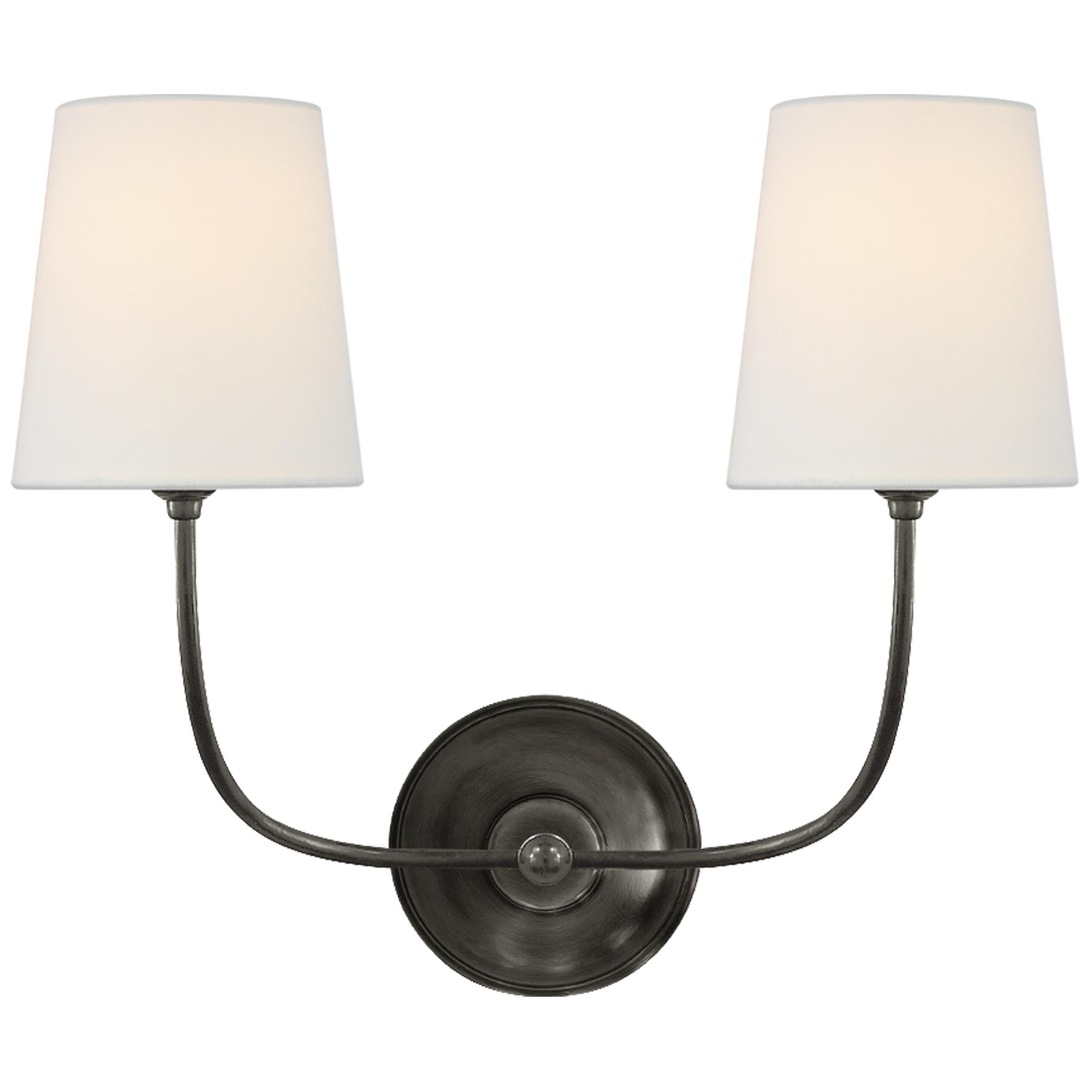Shown in Bronze finish and Linen shade