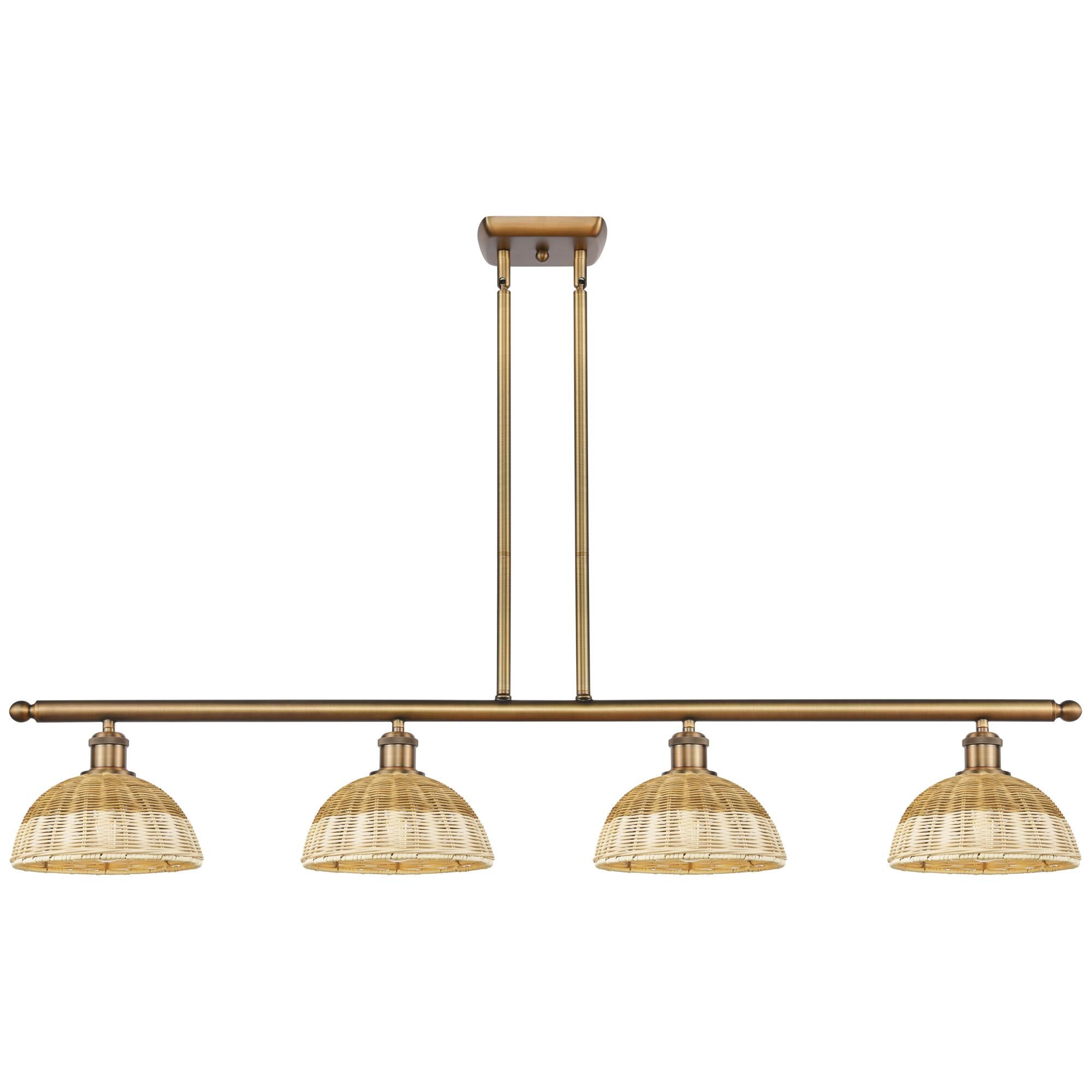 Shown in Brushed Brass finish and Natural shade