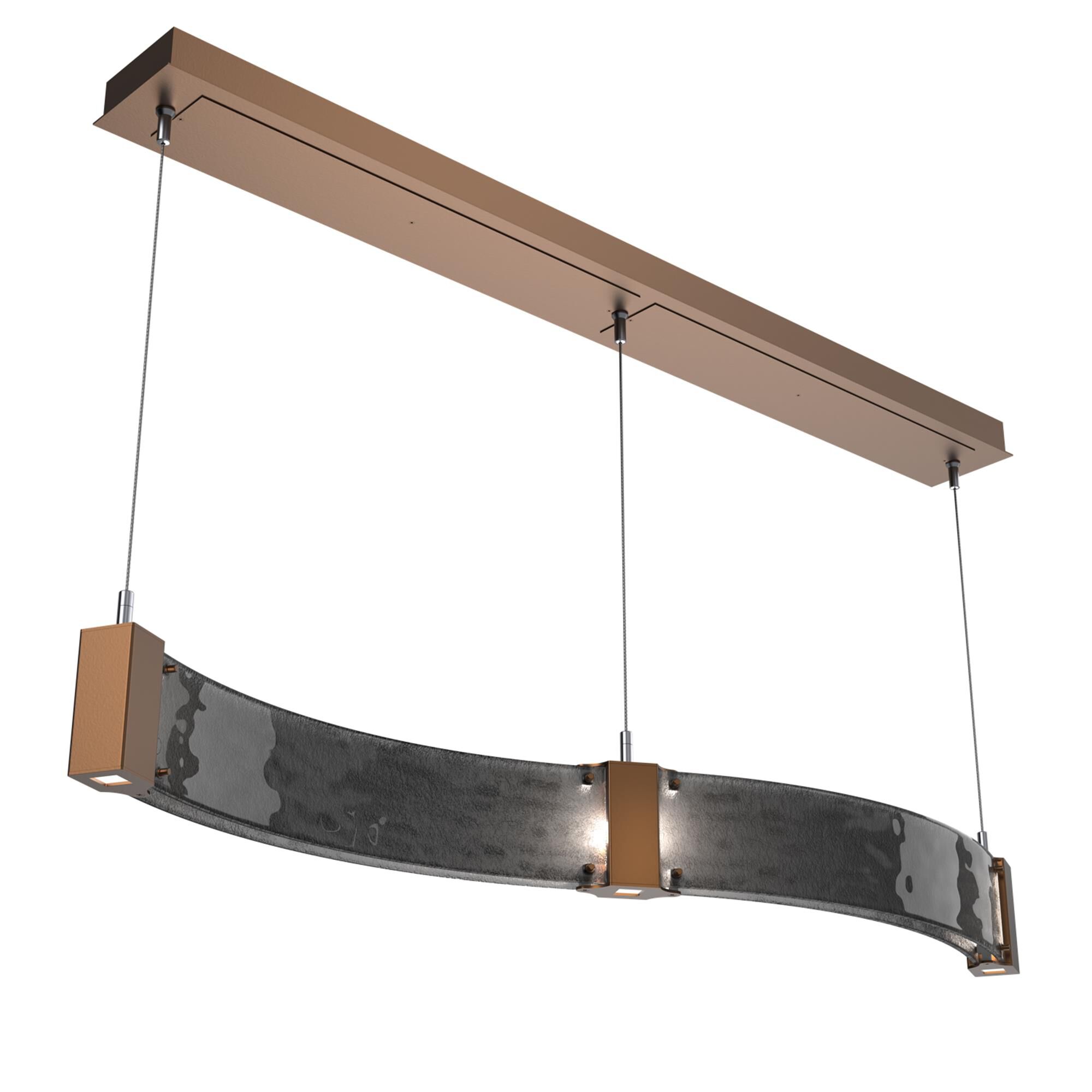 Shown in Burnished Bronze finish and Smoke Granite glass