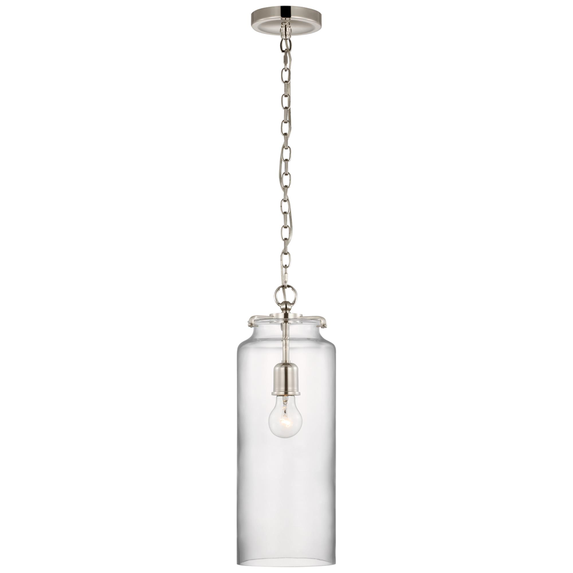 Shown in Polished Nickel finish and Clear glass