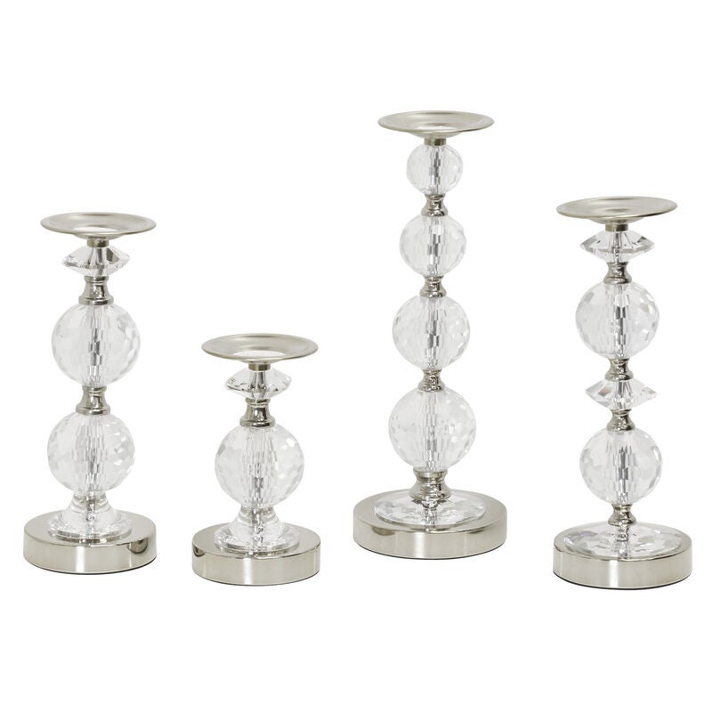 Crystal Candle Holder Set of 4 by Stylecraft