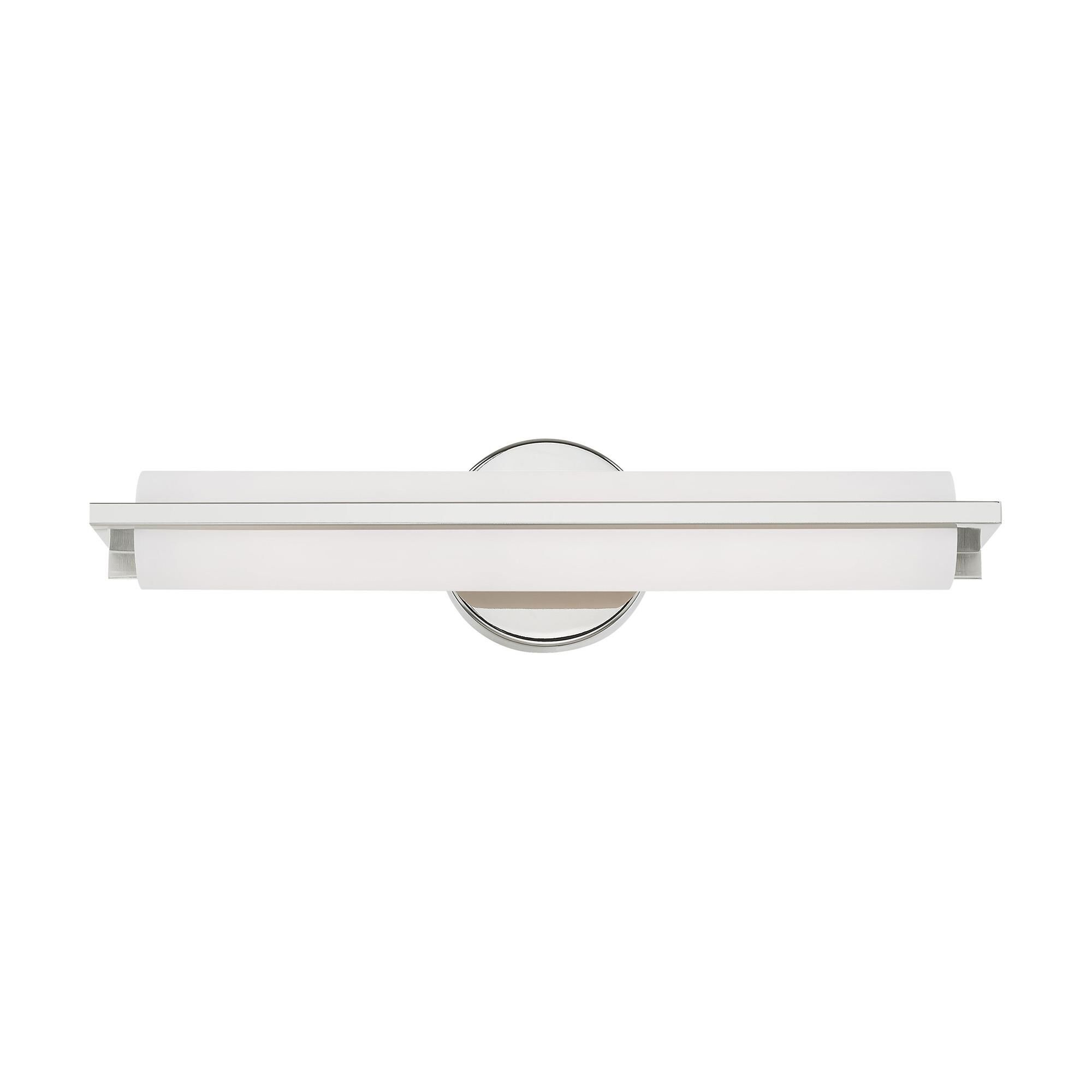 Shown in Polished Chrome finish and Satin White Acrylic shade