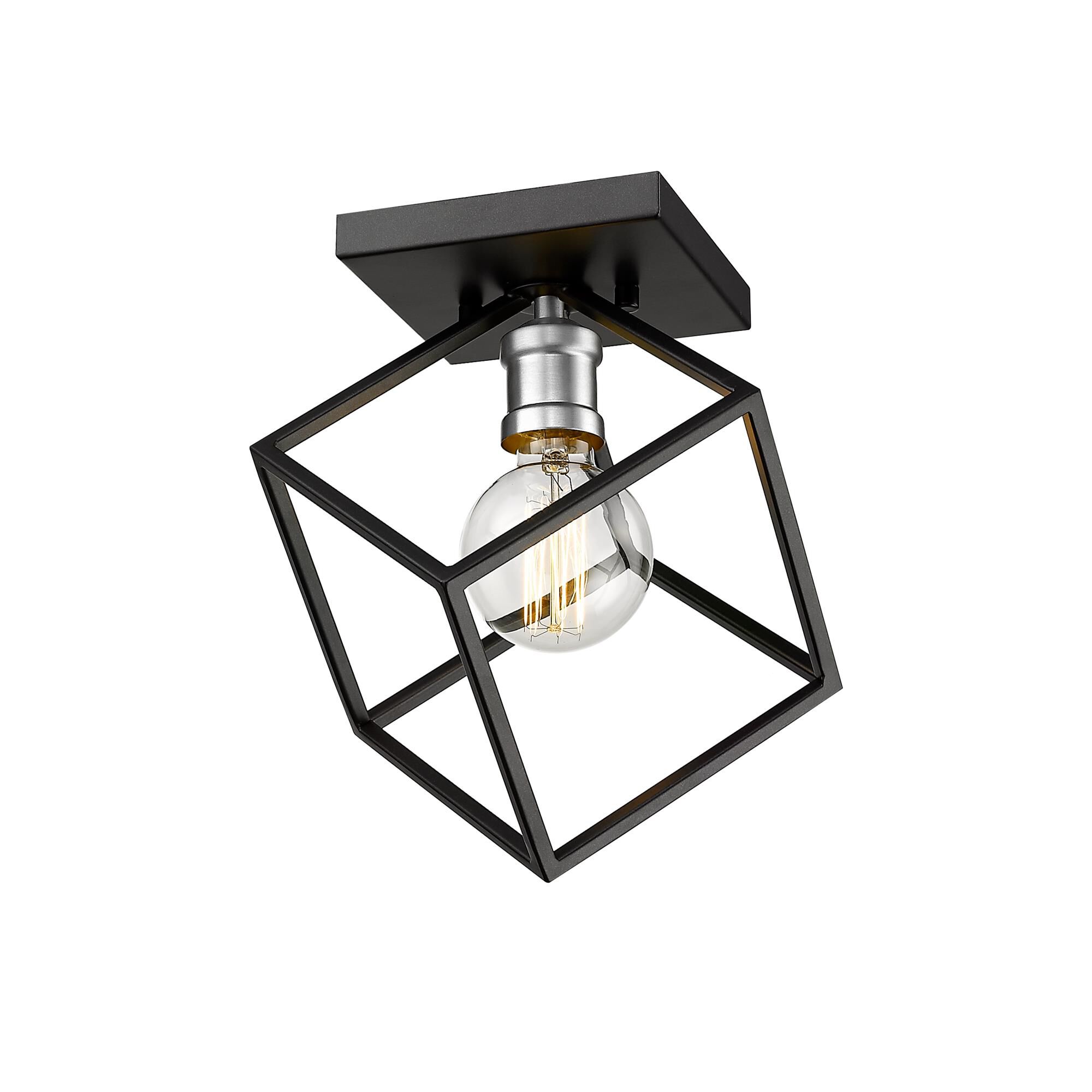Shown in Matte Black + Brushed Nickel finish and --- glass and --- shade