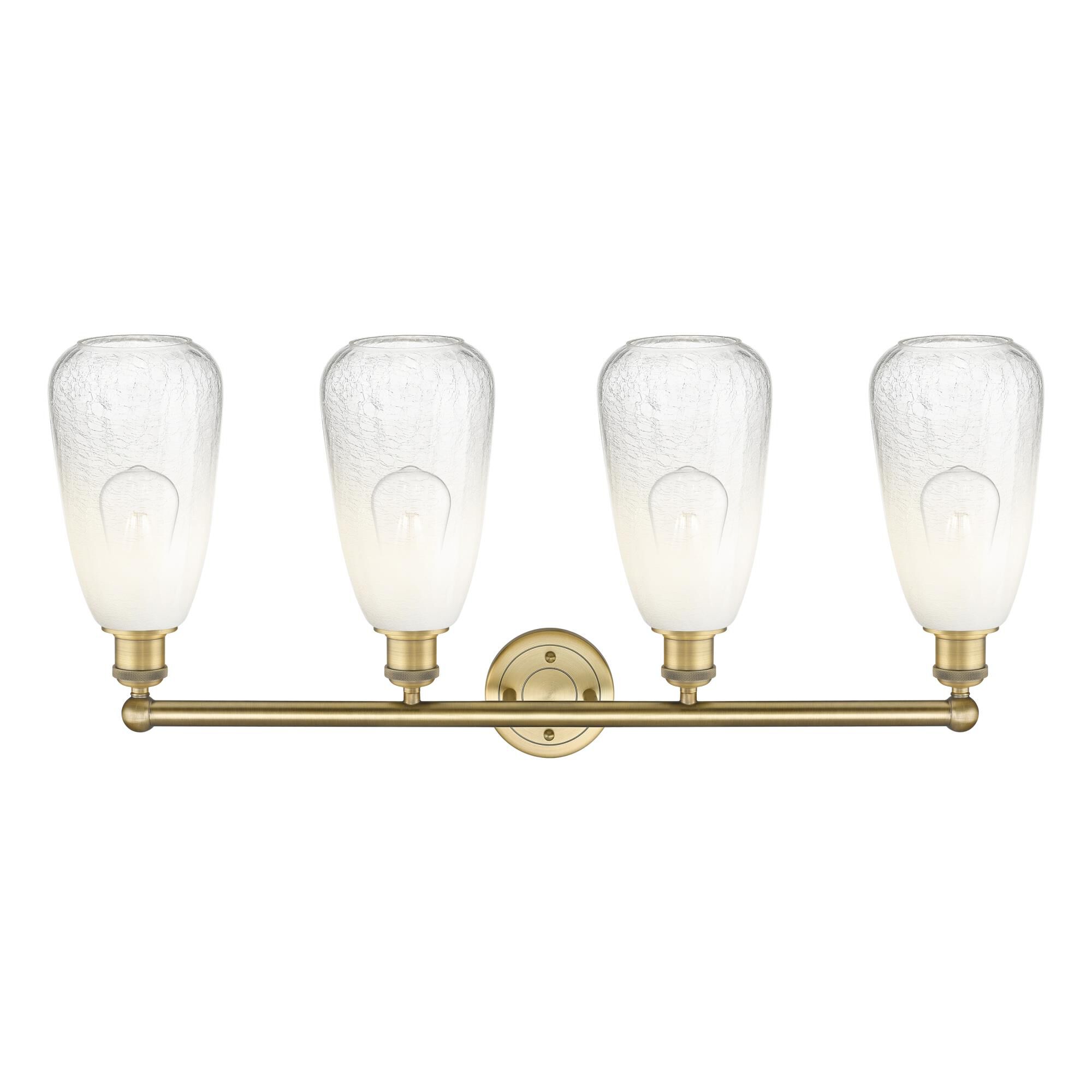 Shown in Brushed Brass finish and Opal glass