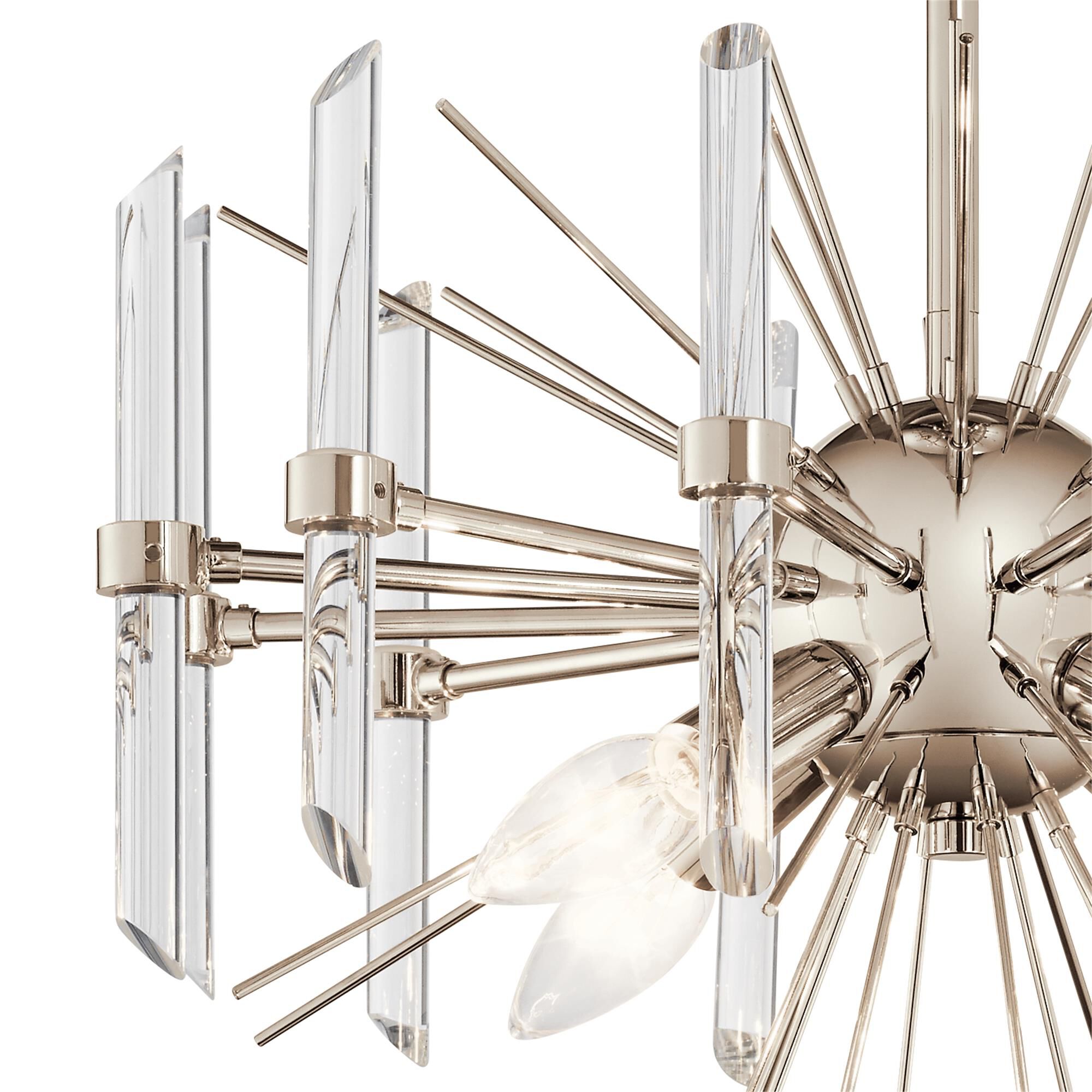 Shown in Polished Nickel finish and K9 Crystal glass