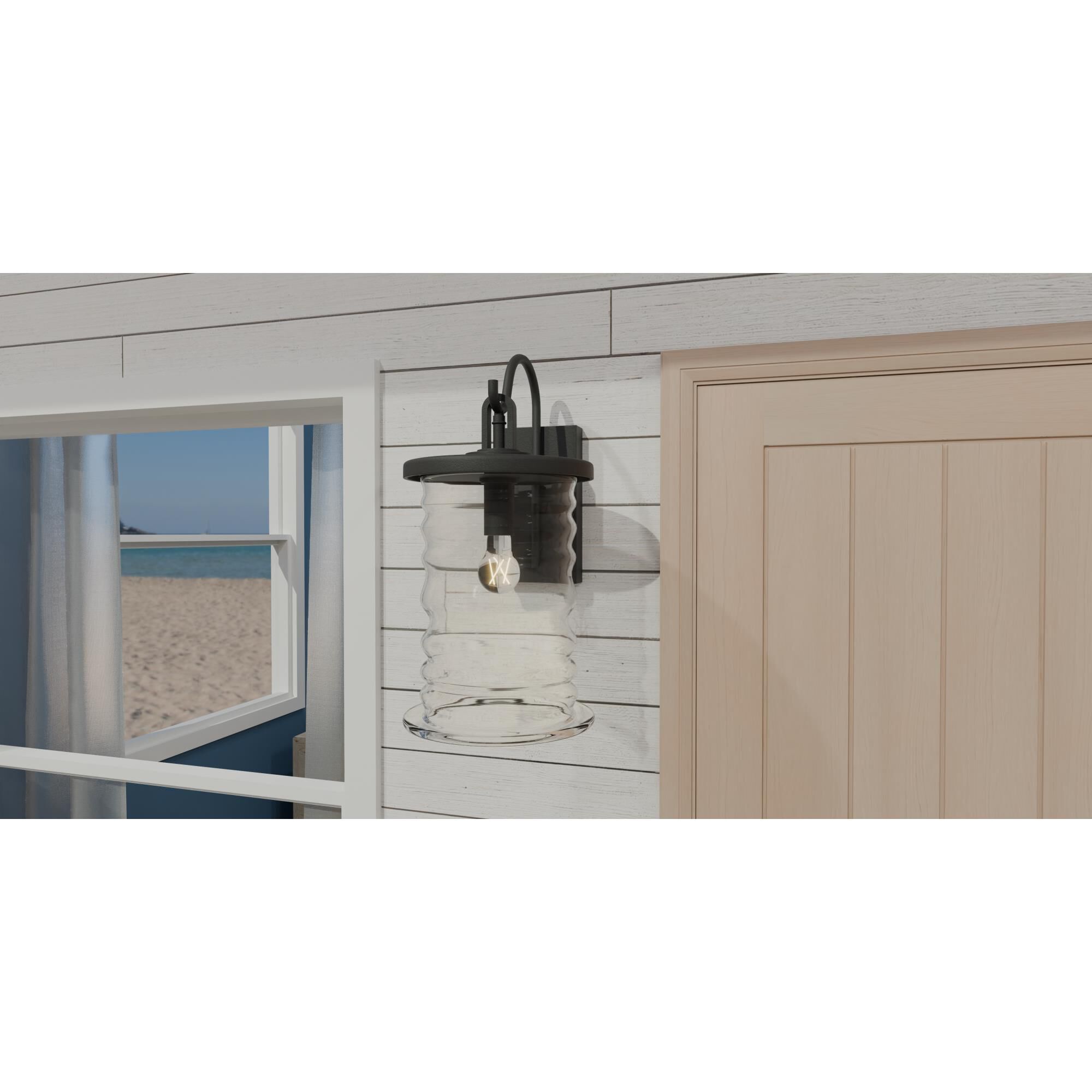 Shown in Matte Black finish and Clear glass