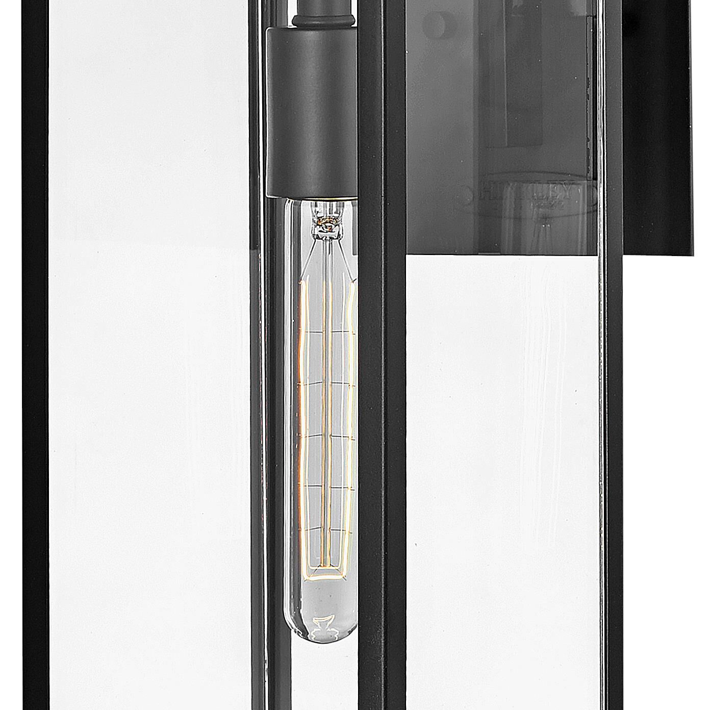 Shown in Black finish and Clear glass