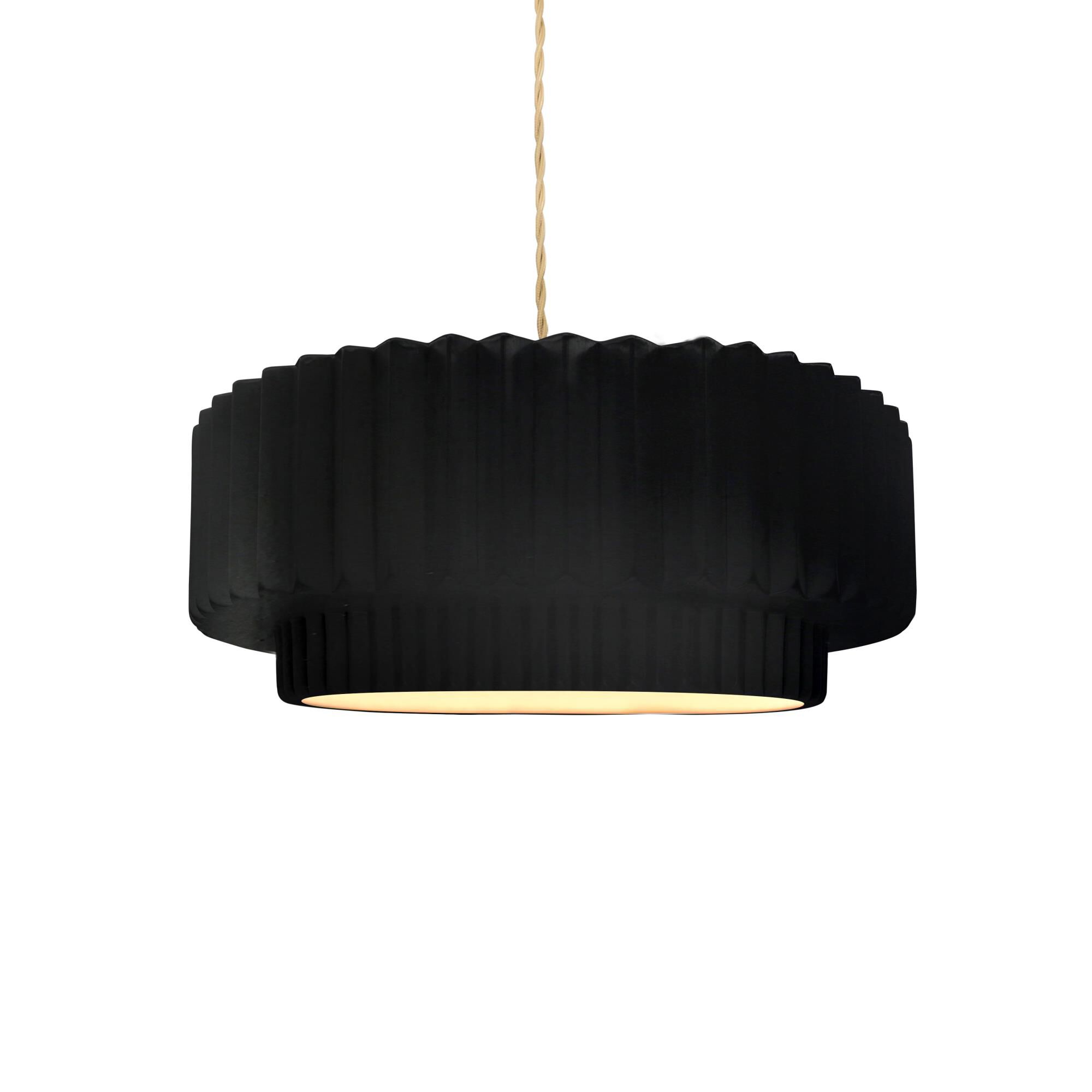 Pleated Tier 12 Inch Mini Pendant by Justice Design Group