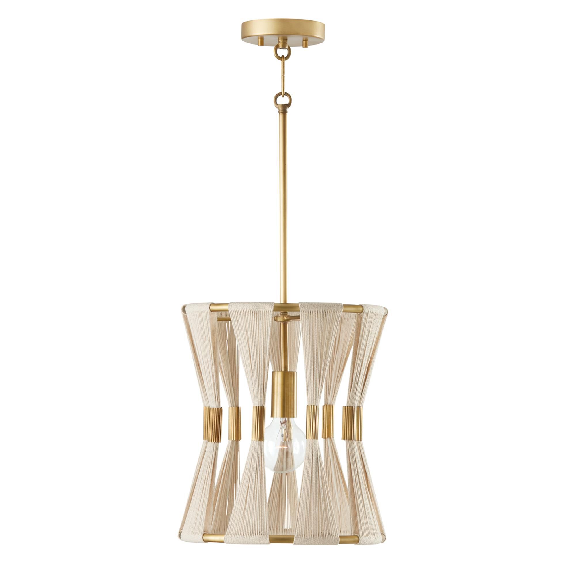 Shown in Bleached Natural Rope And Patinaed Brass finish