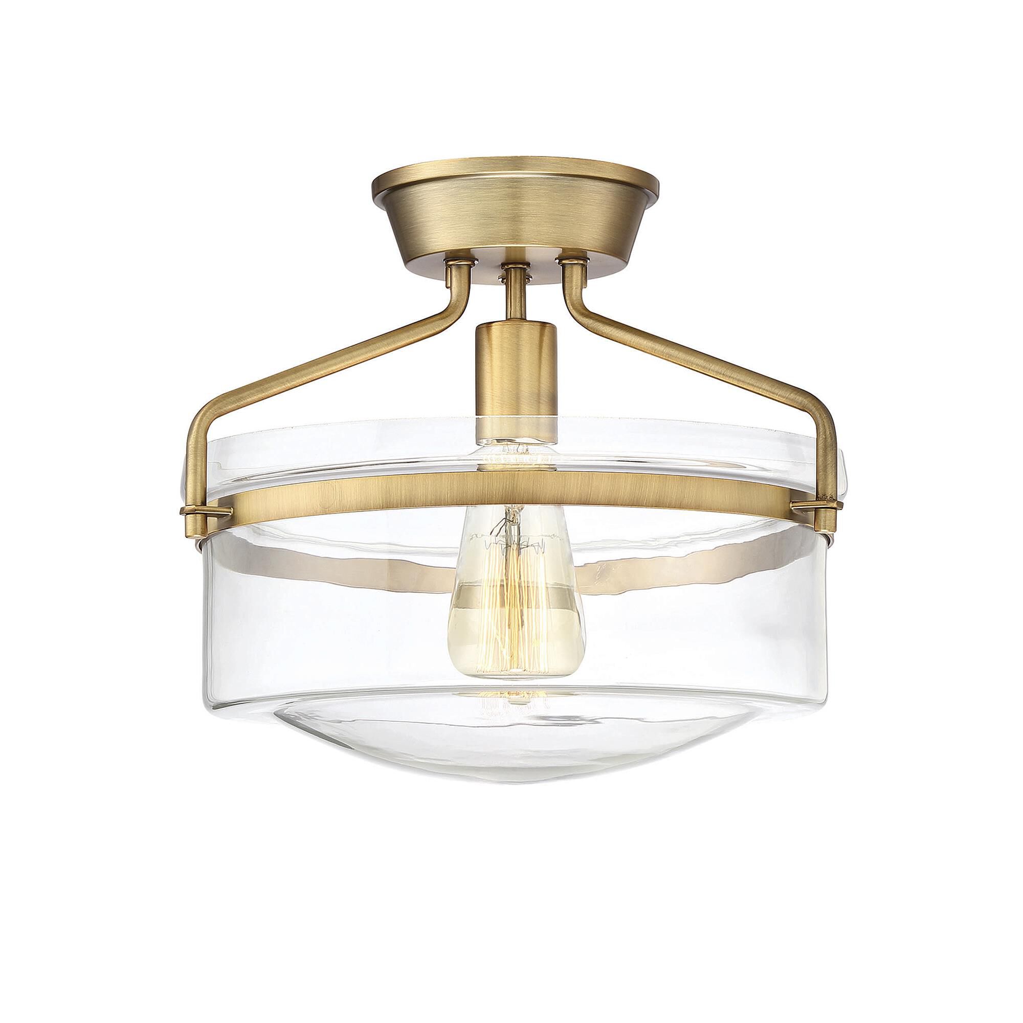 Shown in Natural Brass finish and Clear glass