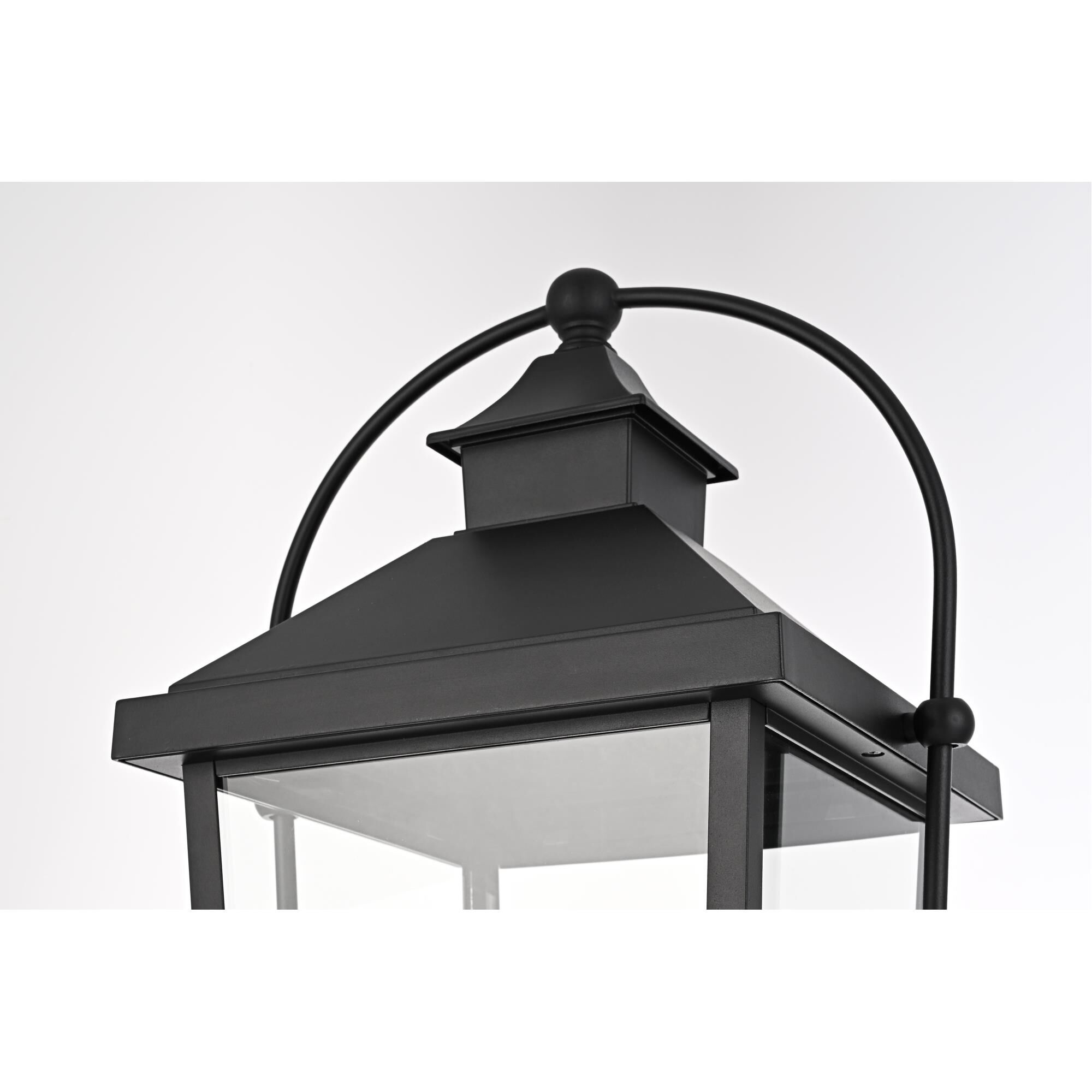 Shown in Black finish and Clear glass