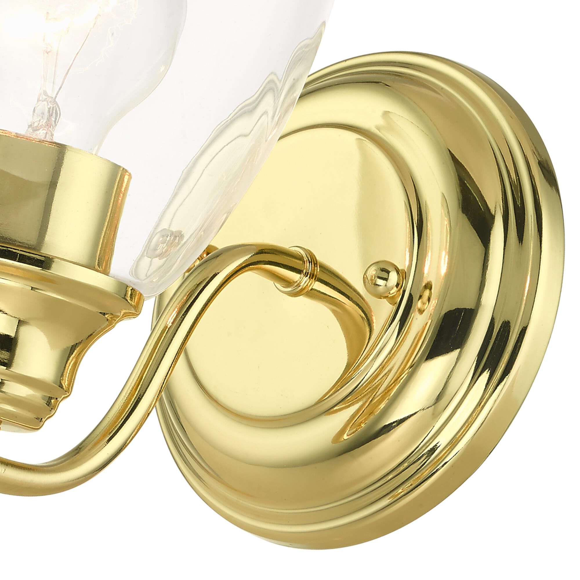 Shown in Polished Brass finish and Hand Blown Clear glass
