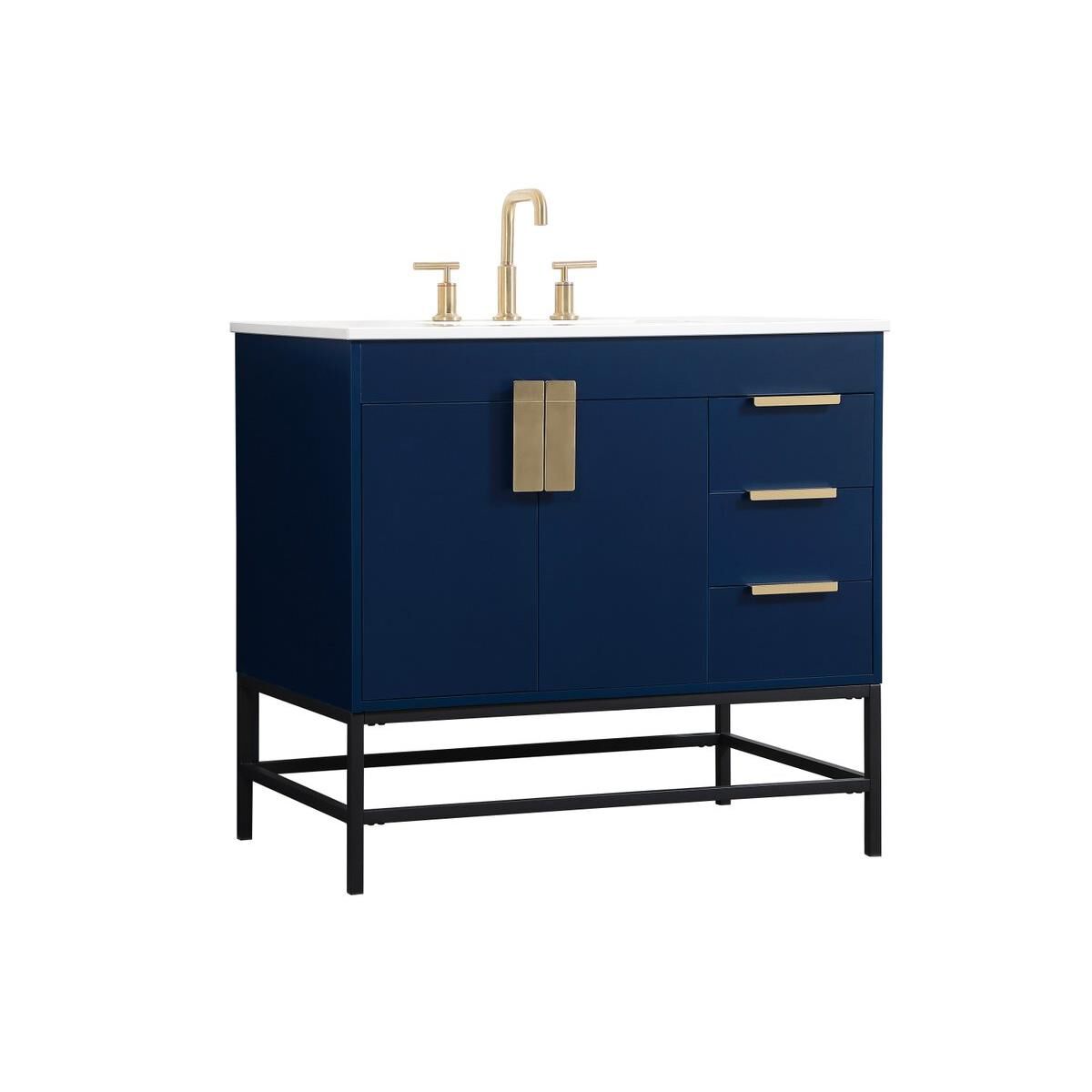 Shown in Blue finish and Without Backsplash accent