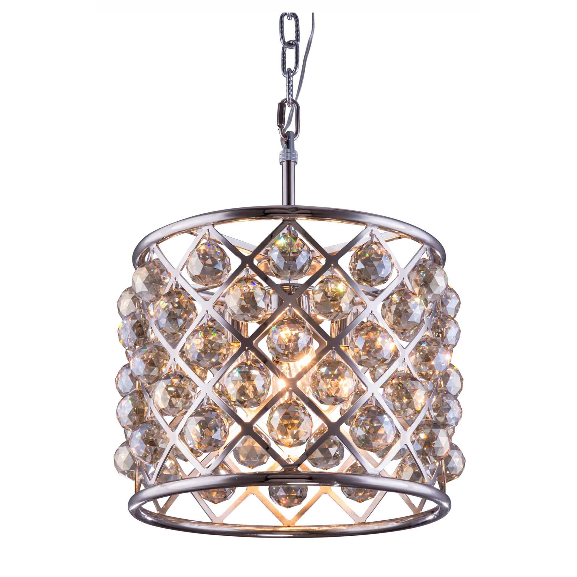Shown in Polished Nickel finish and Royal Cut crystal and Golden Teak (Smoky) accent
