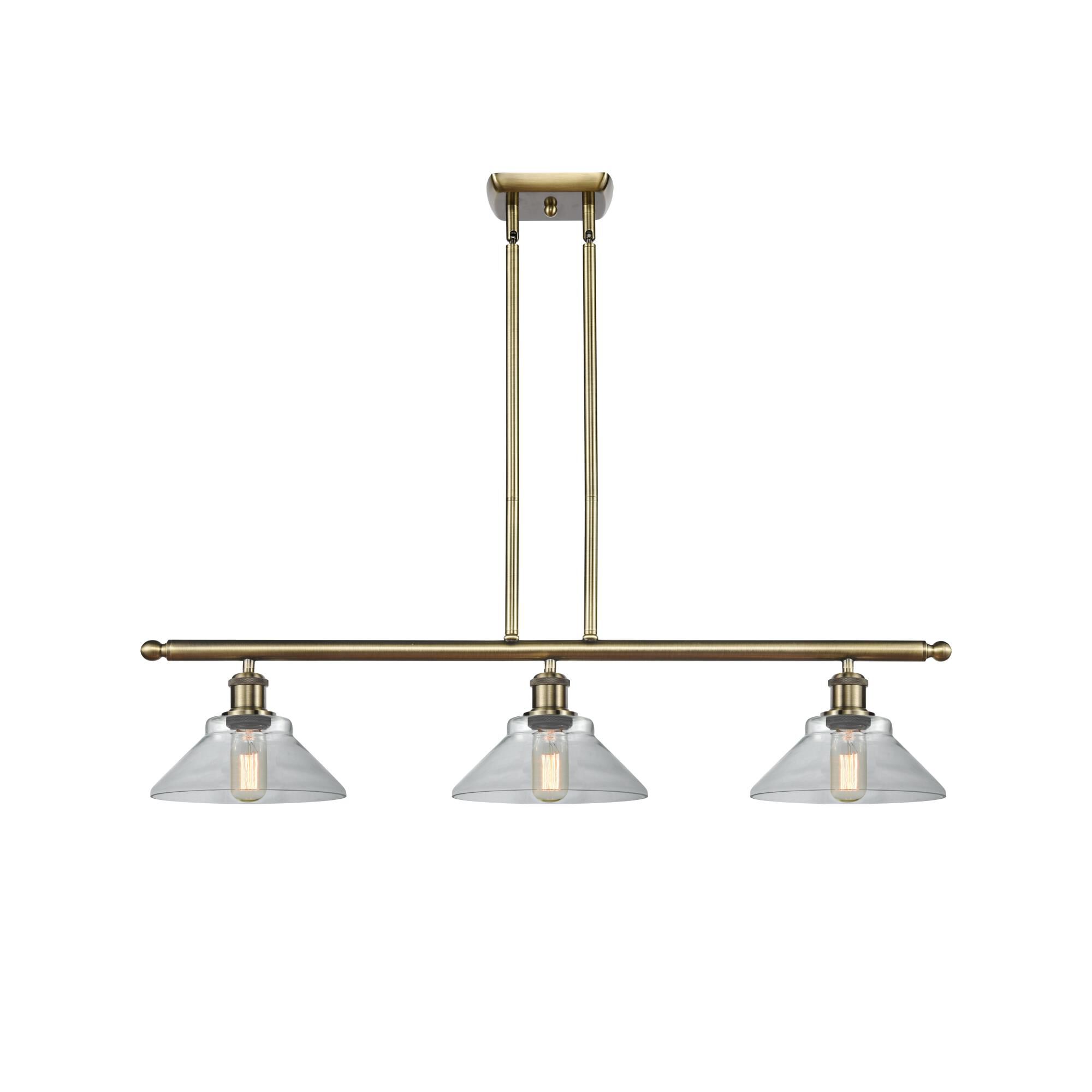Shown in Antique Brass finish and Disc glass and Glass shade