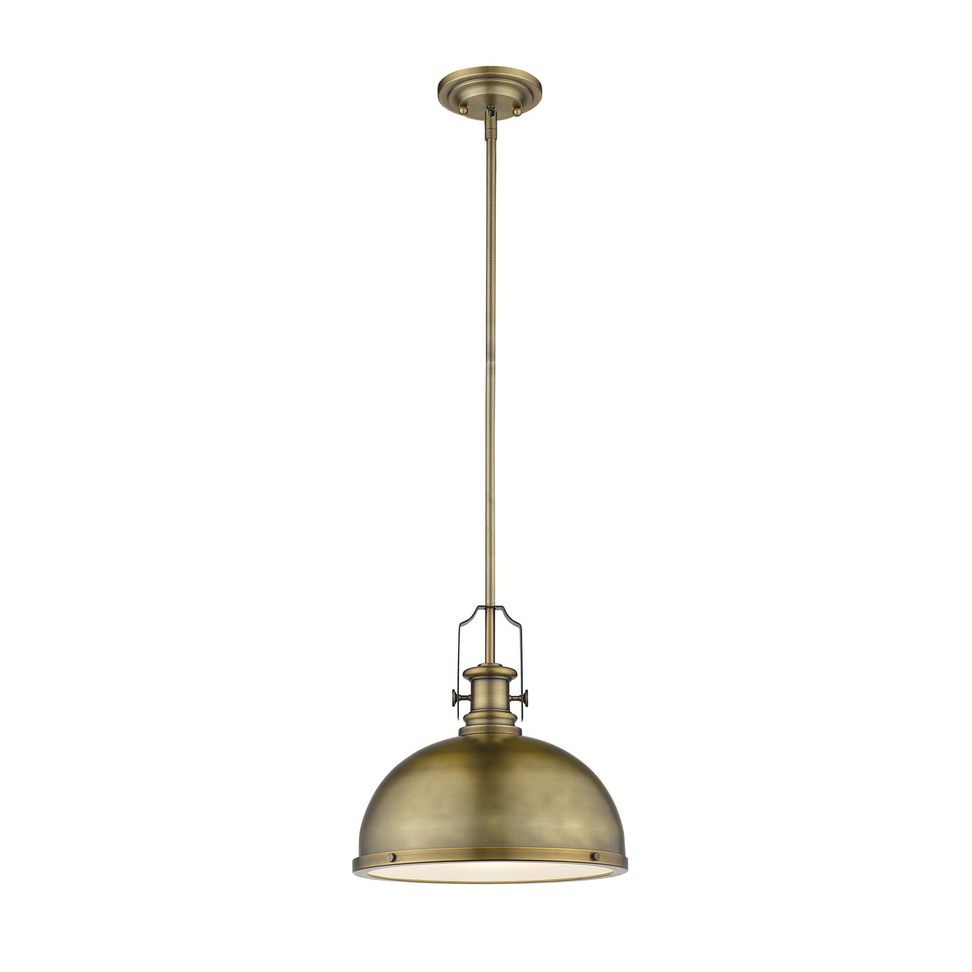 Shown in Heritage Brass finish and Metal + glass and Metal + Glass shade