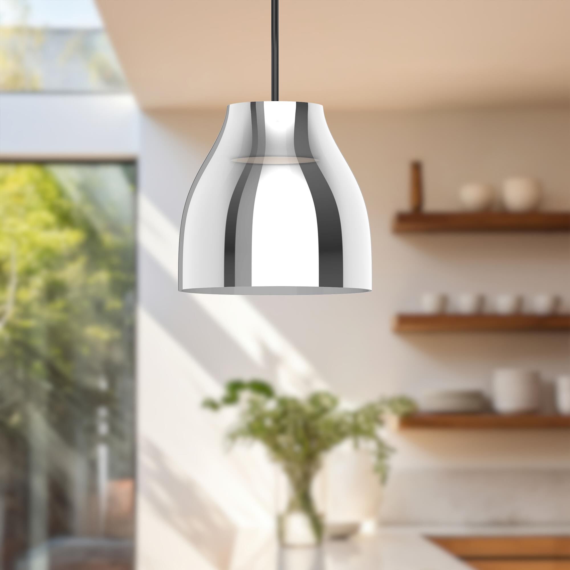 Shown in Black finish and Chrome with Frosted Acrylic Diffuser glass