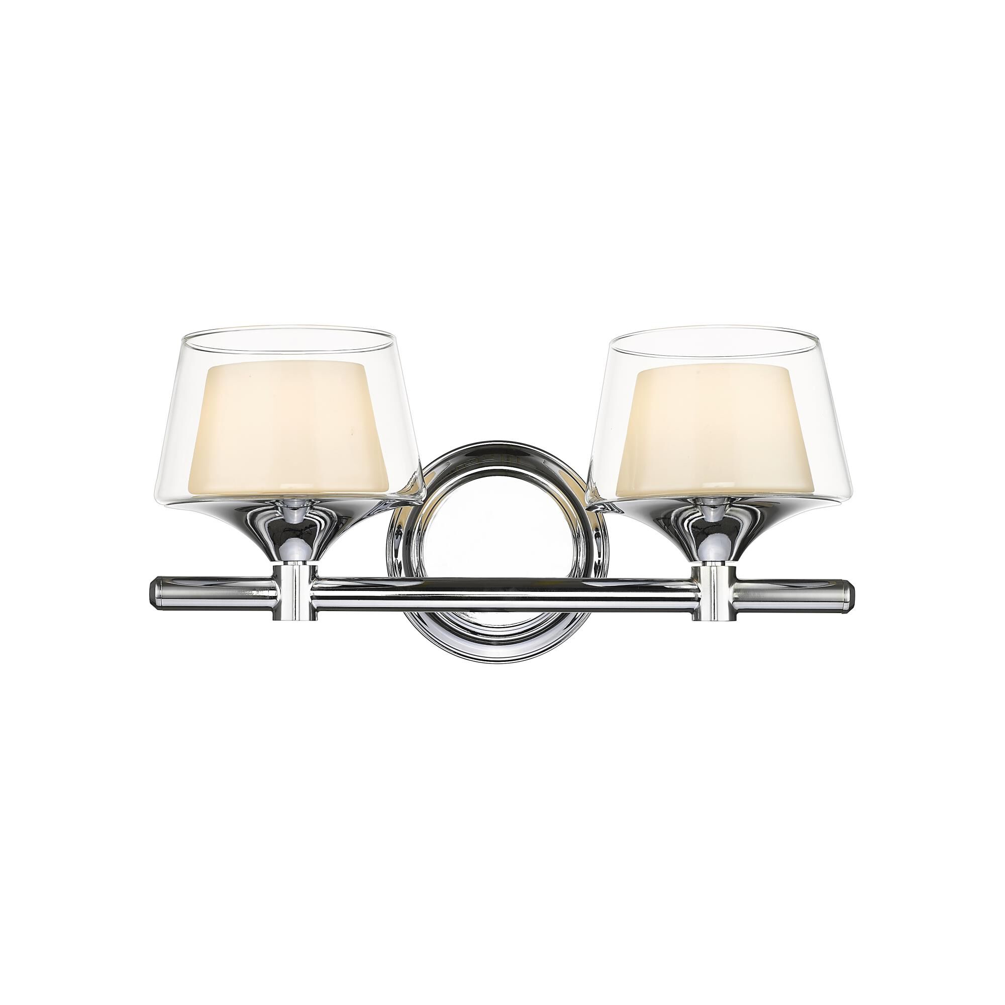 Shown in Polished Chrome finish and Frosted Laguna glass