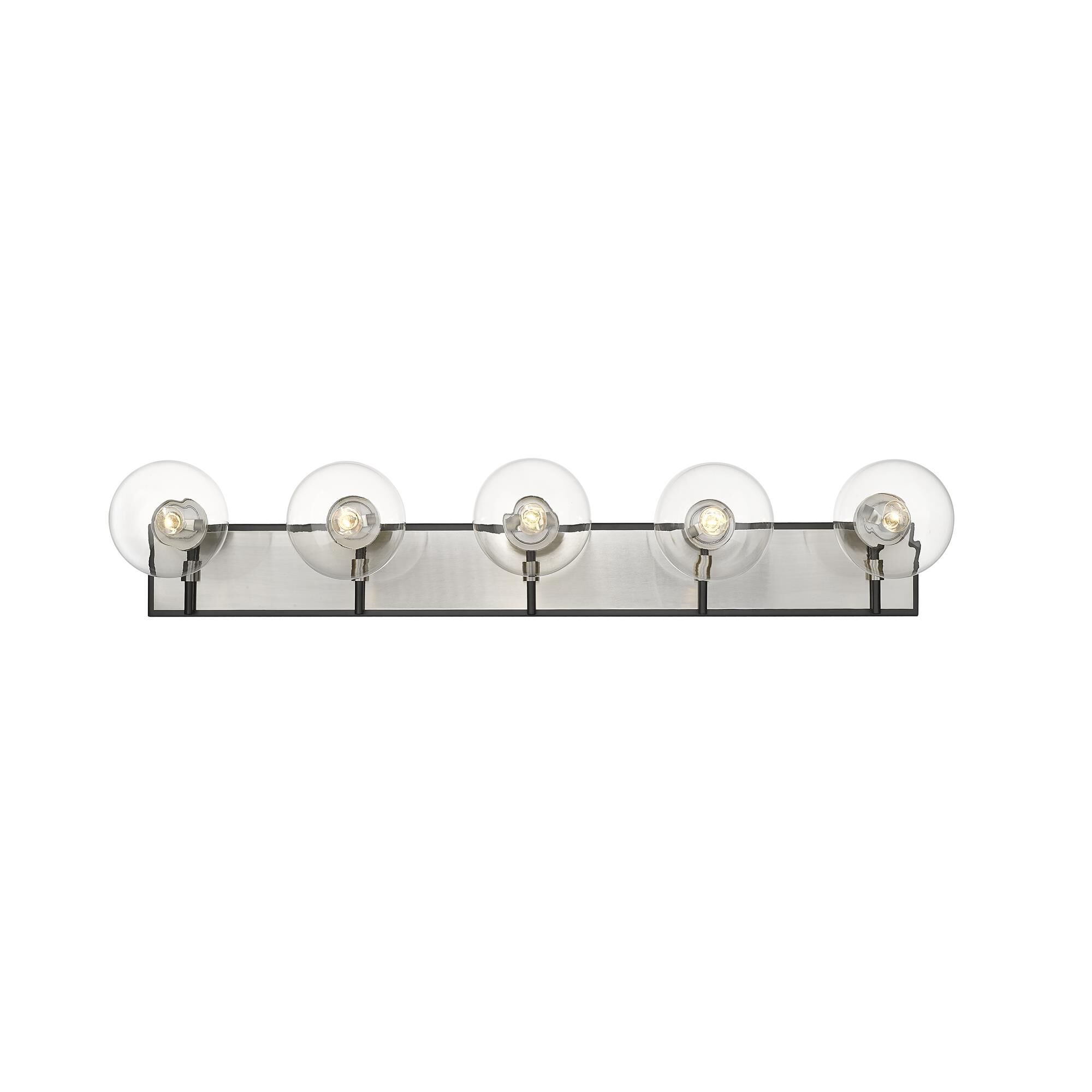 Shown in Matte Black + Brushed Nickel finish and Glass shade