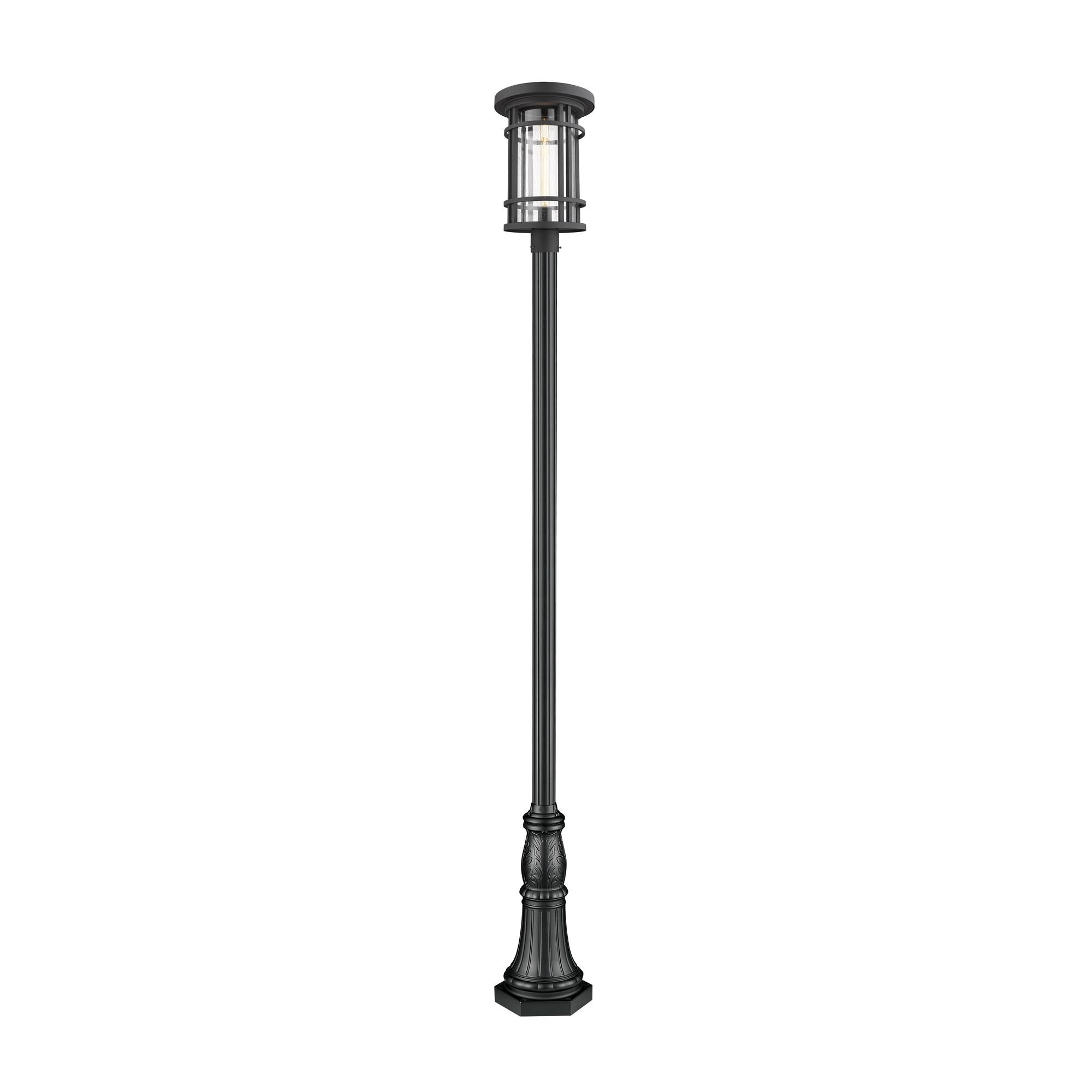 Shown in Black finish and Glass shade