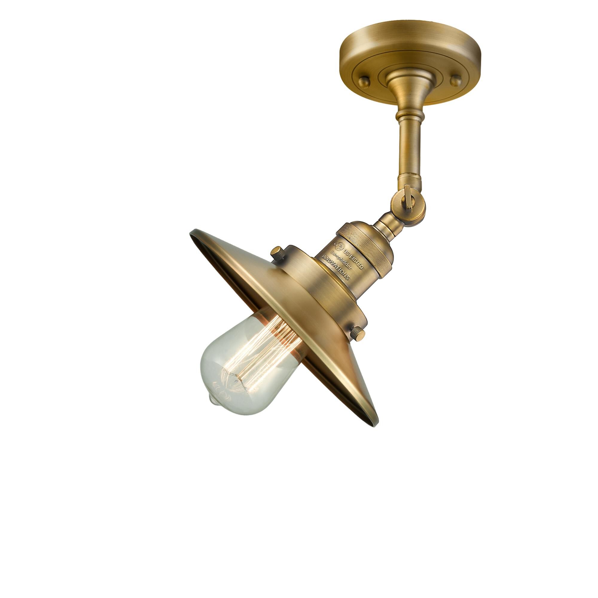 Shown in Brushed Brass finish and Brushed Brass shade