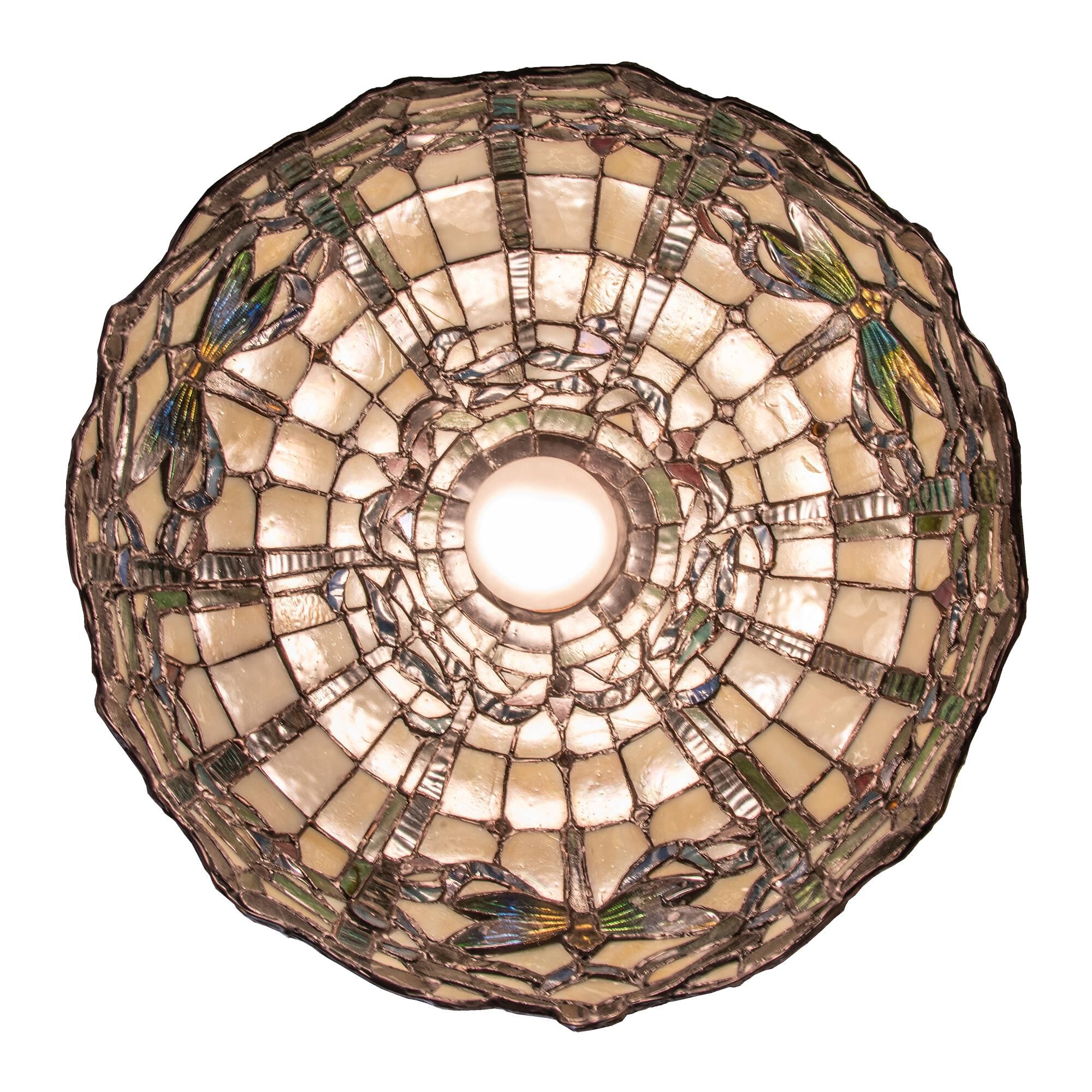 Shown in Mahogany Bronze finish and Ruby;Green;Blue glass