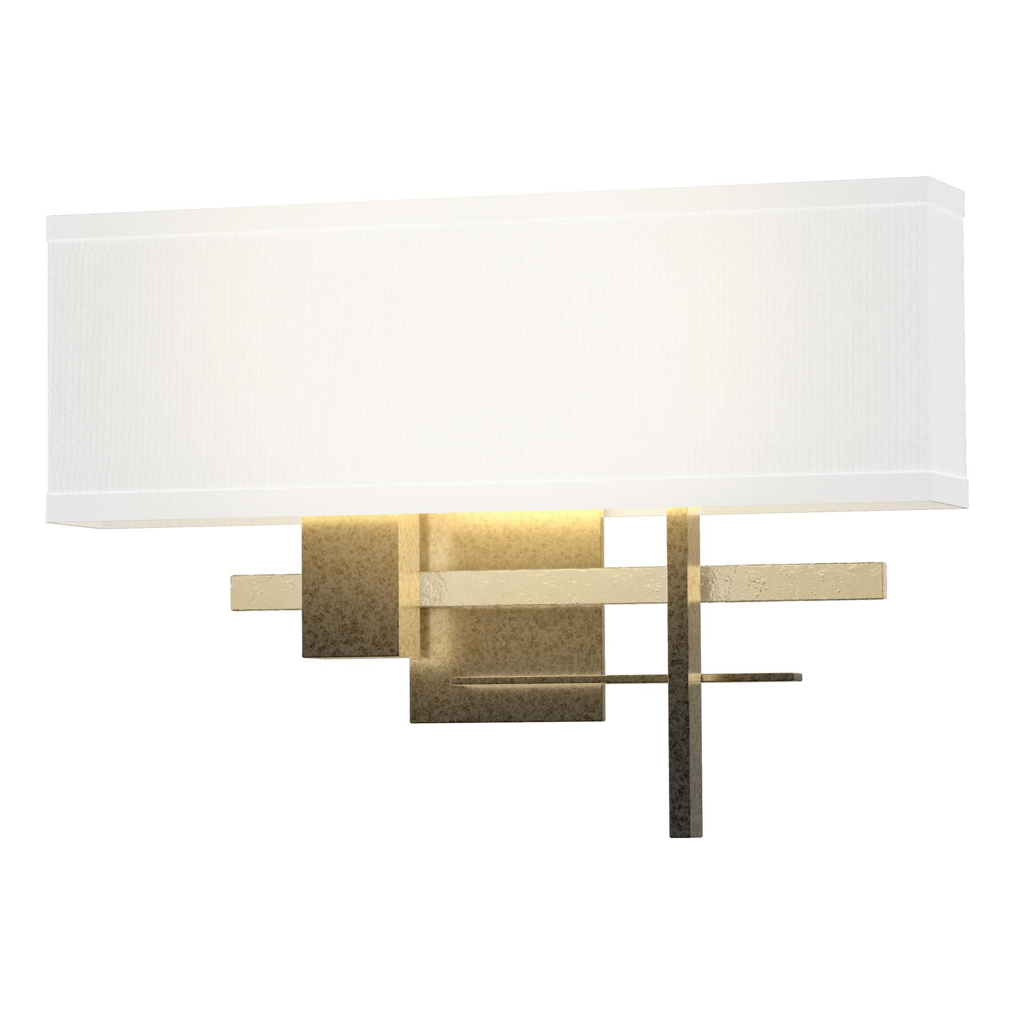 Shown in Natural Iron finish and Natural Anna shade and Modern Brass (86) accent