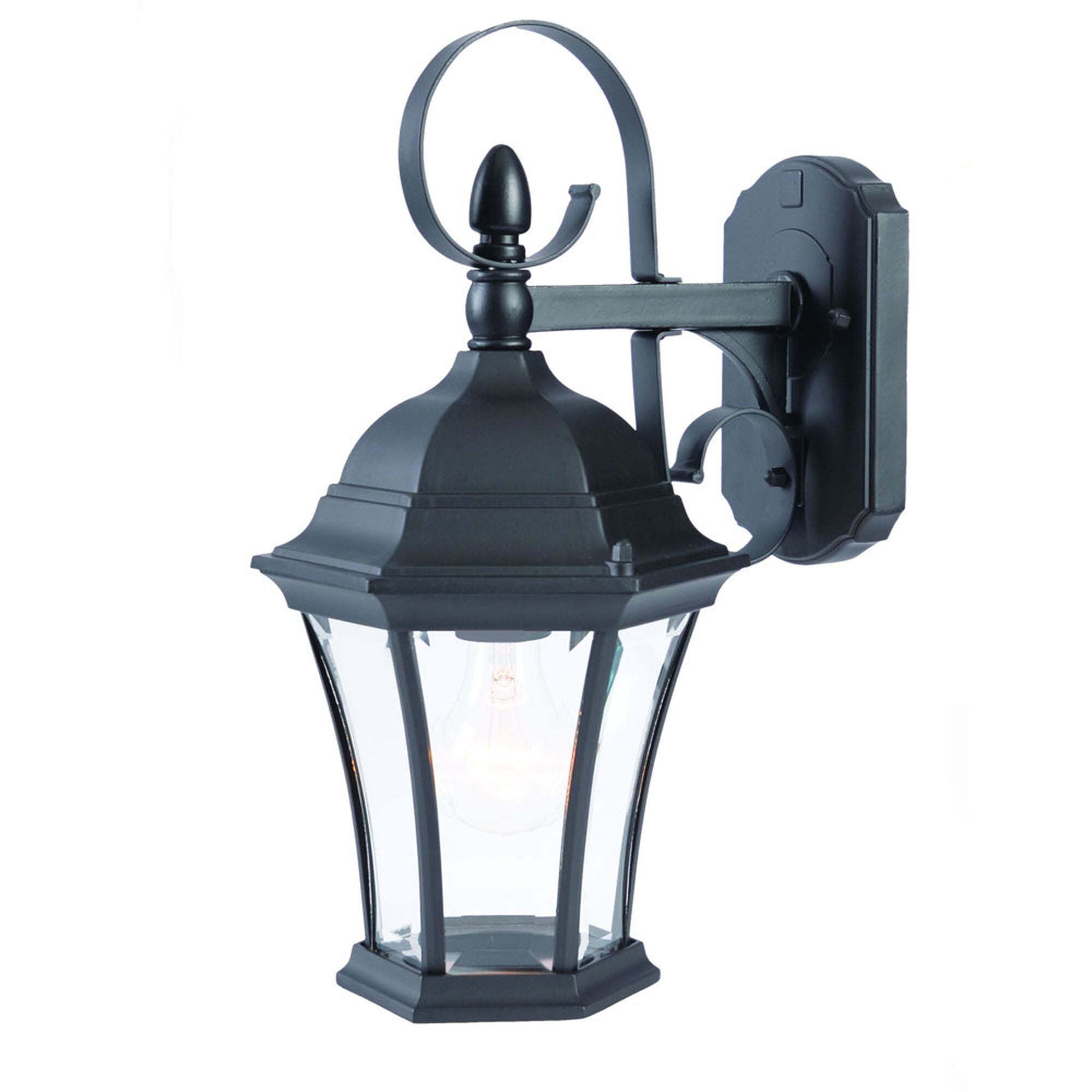 Shown in Matte Black finish and Clear glass and Clear Beveled Glass Panes shade
