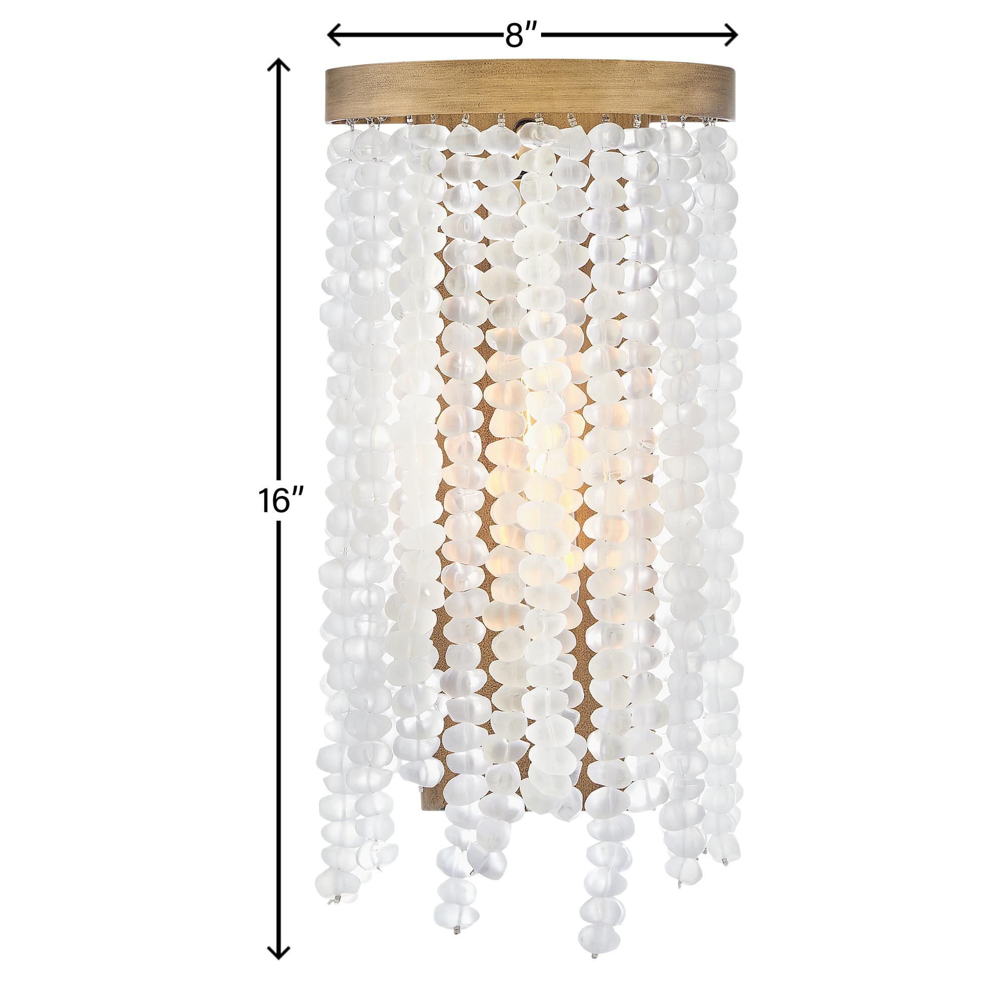 Shown in Burnished Gold finish and Soft White Sea glass