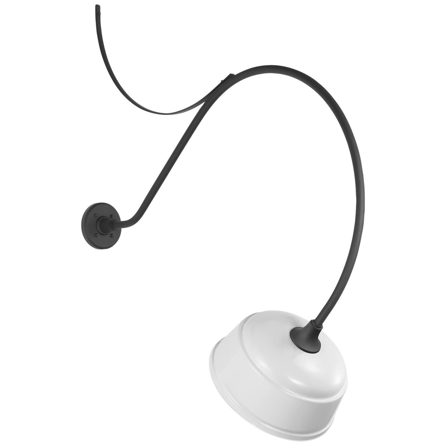 Shown in Matte Black finish and White shade