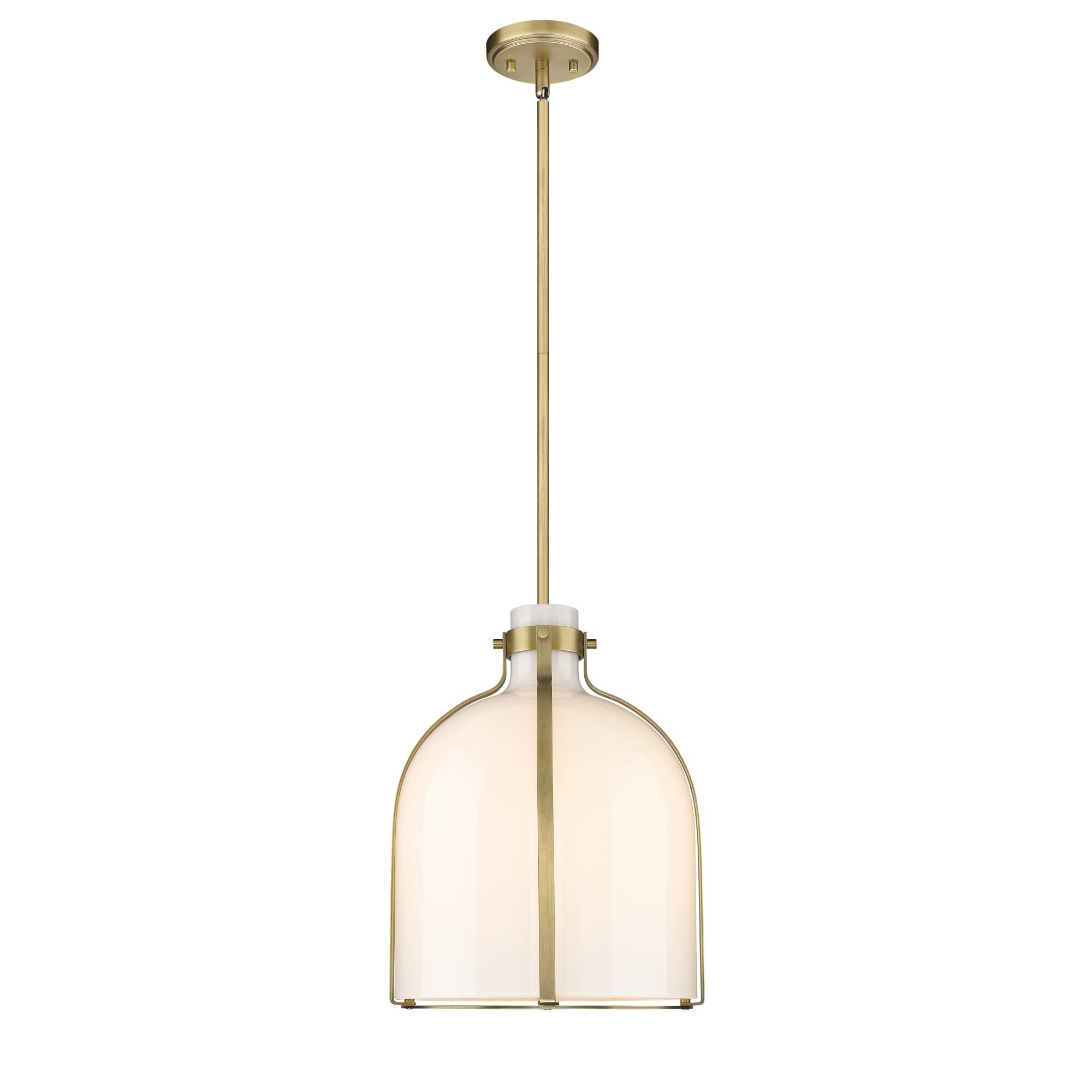 Shown in Rubbed Brass finish and Glass shade