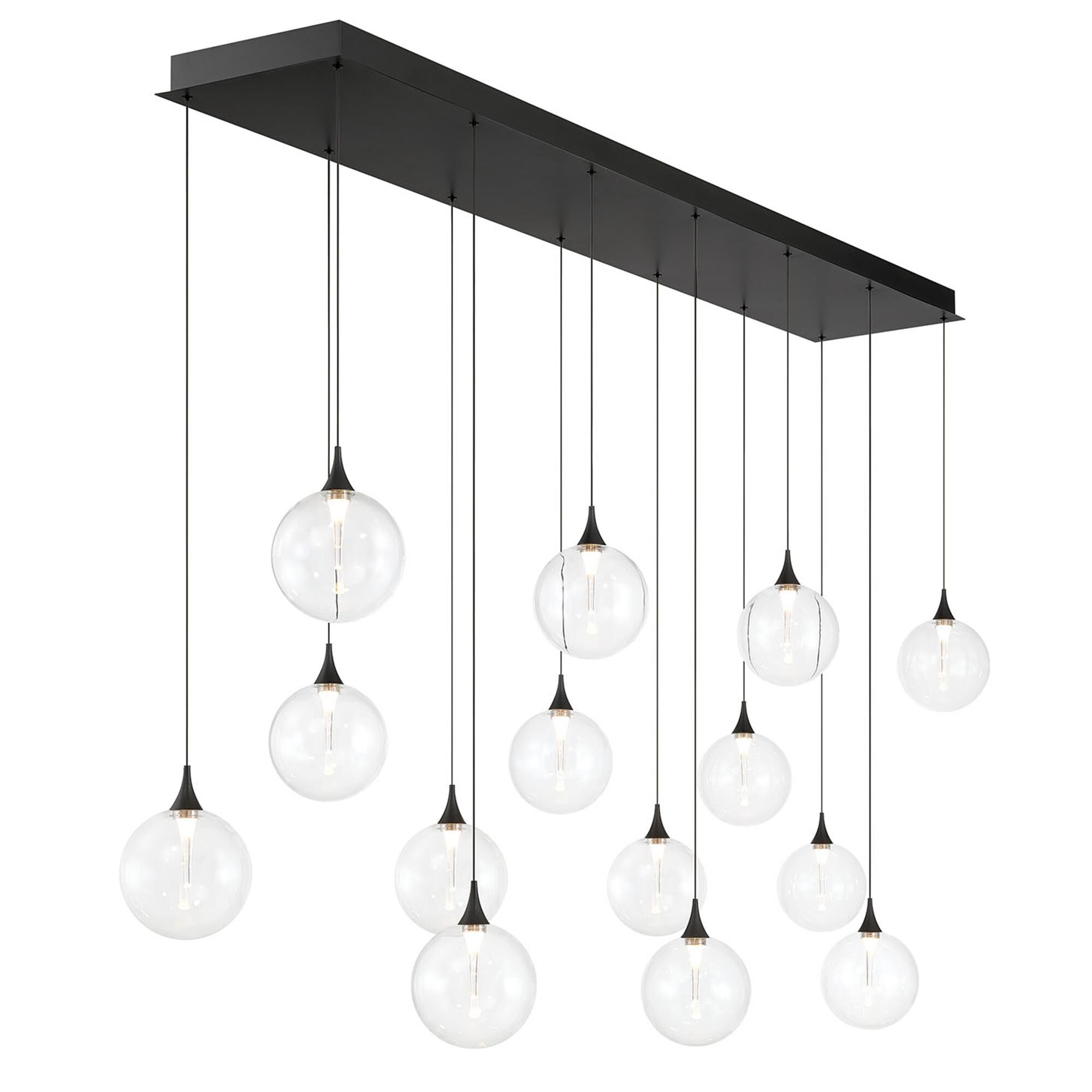 Shown in Black finish and Clear glass